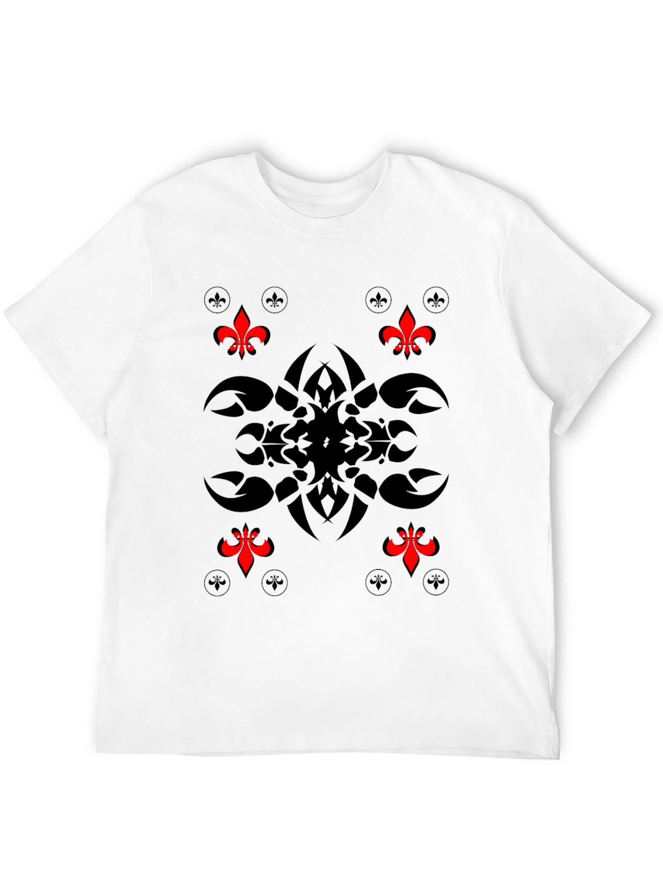 Stylish Black T-Shirt with Fleur-de-Lis Graphic