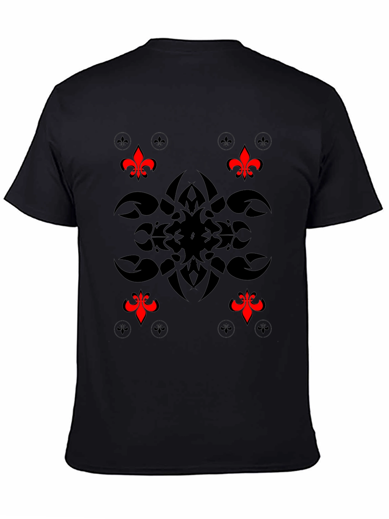 Stylish Black T-Shirt with Fleur-de-Lis Graphic