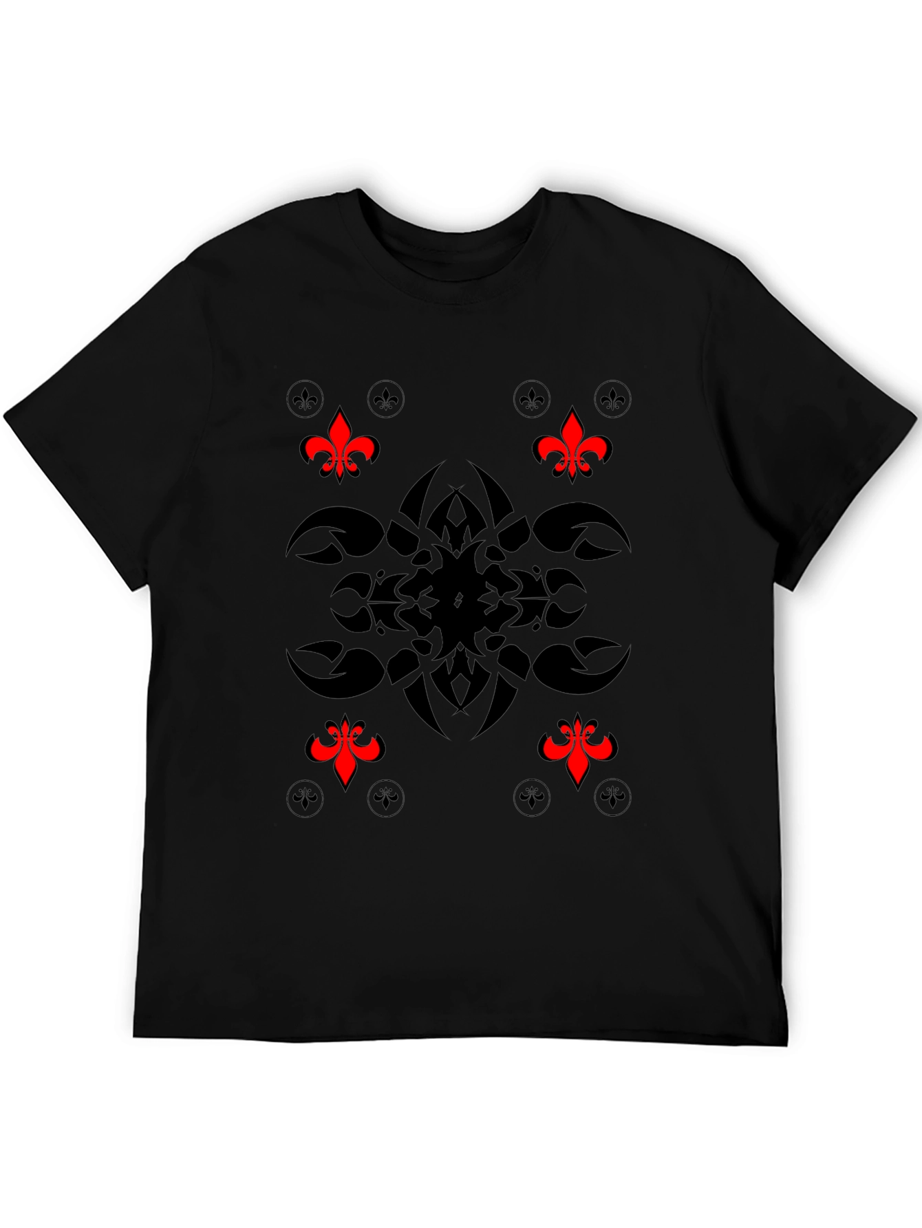 Stylish Black T-Shirt with Fleur-de-Lis Graphic