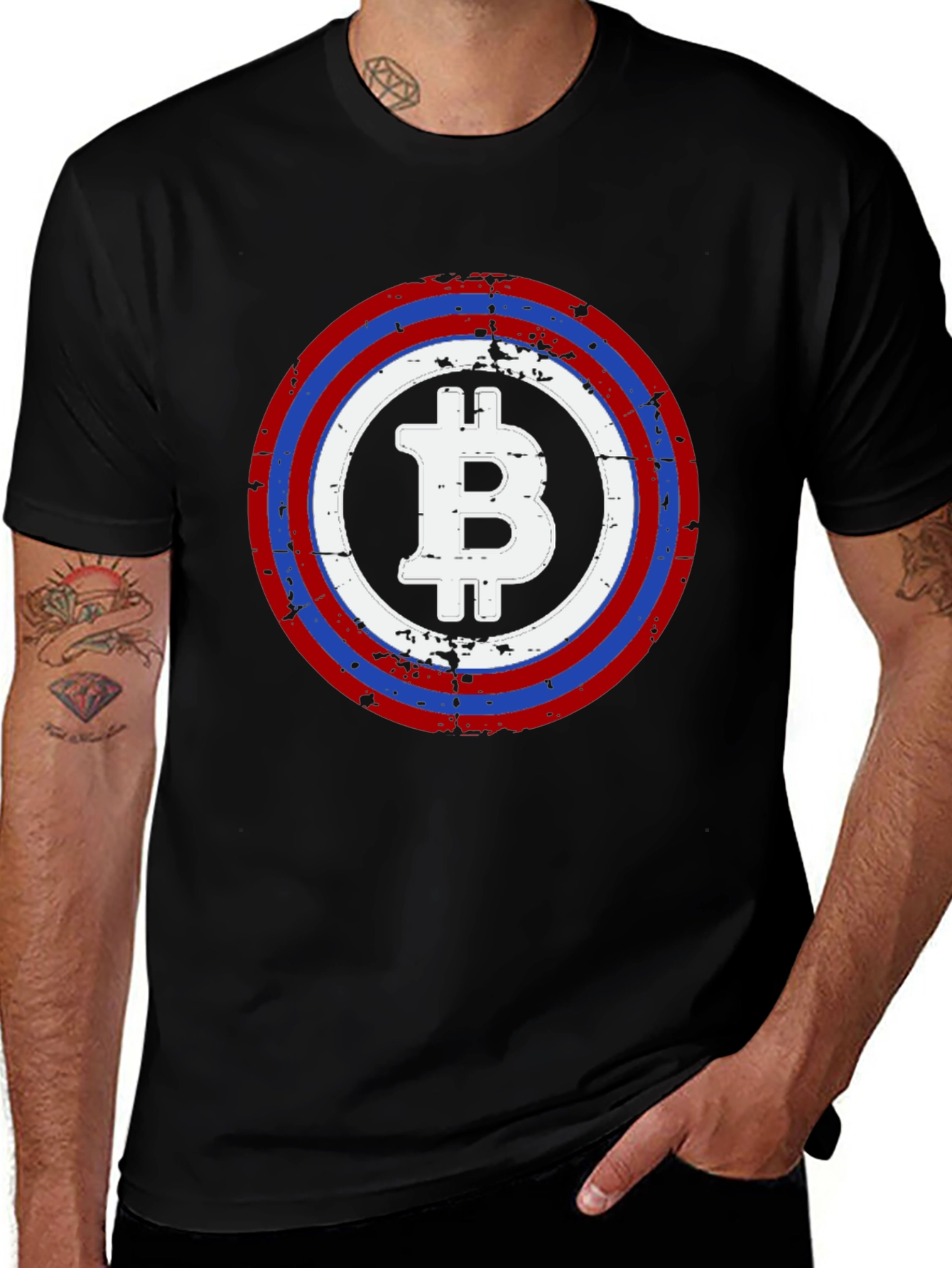 Bitcoin Captain Shield T-Shirt - Crypto Tee