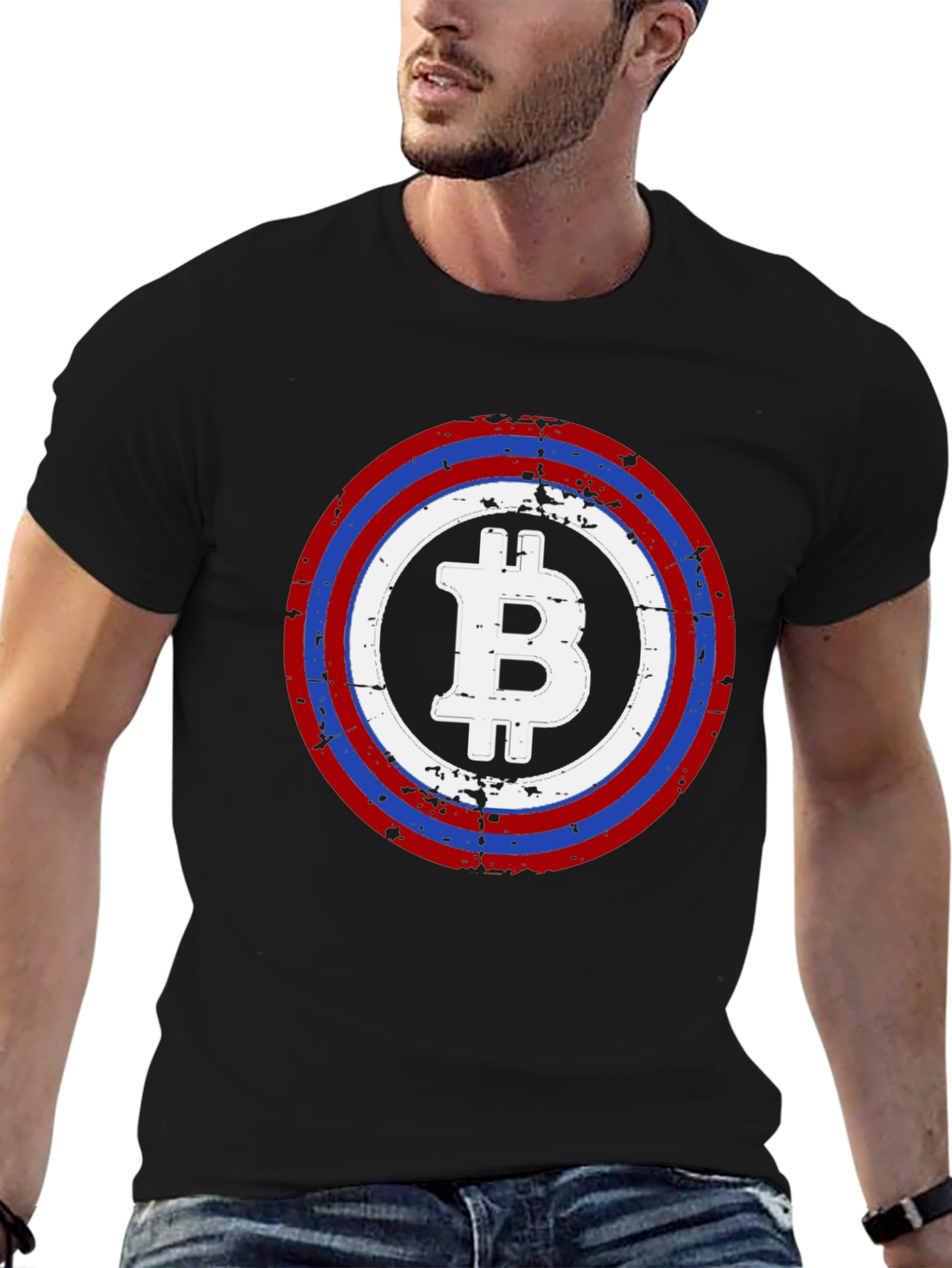 Bitcoin Captain Shield T-Shirt - Crypto Tee