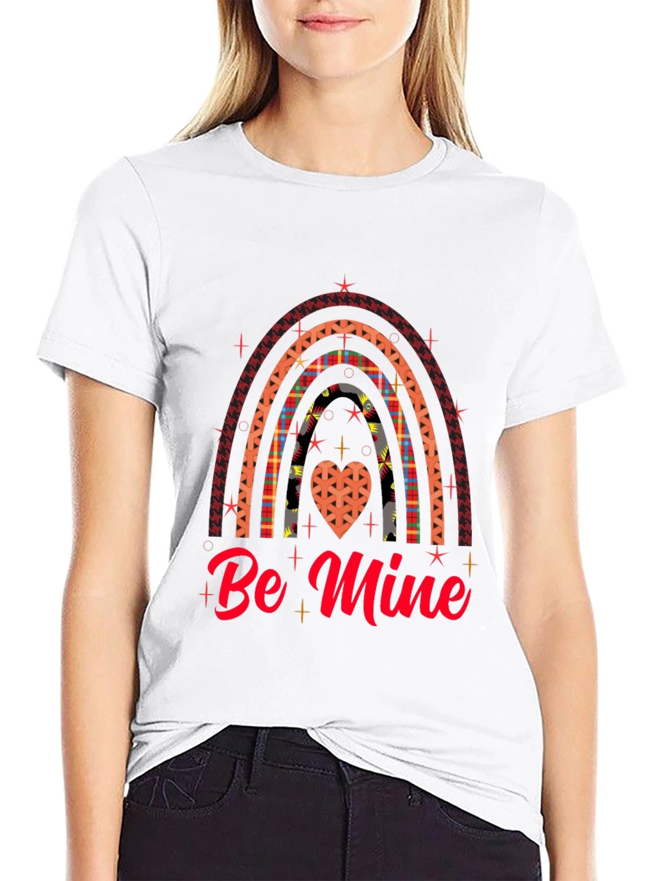 Be Mine Rainbow Heart Valentines Day T-Shirt