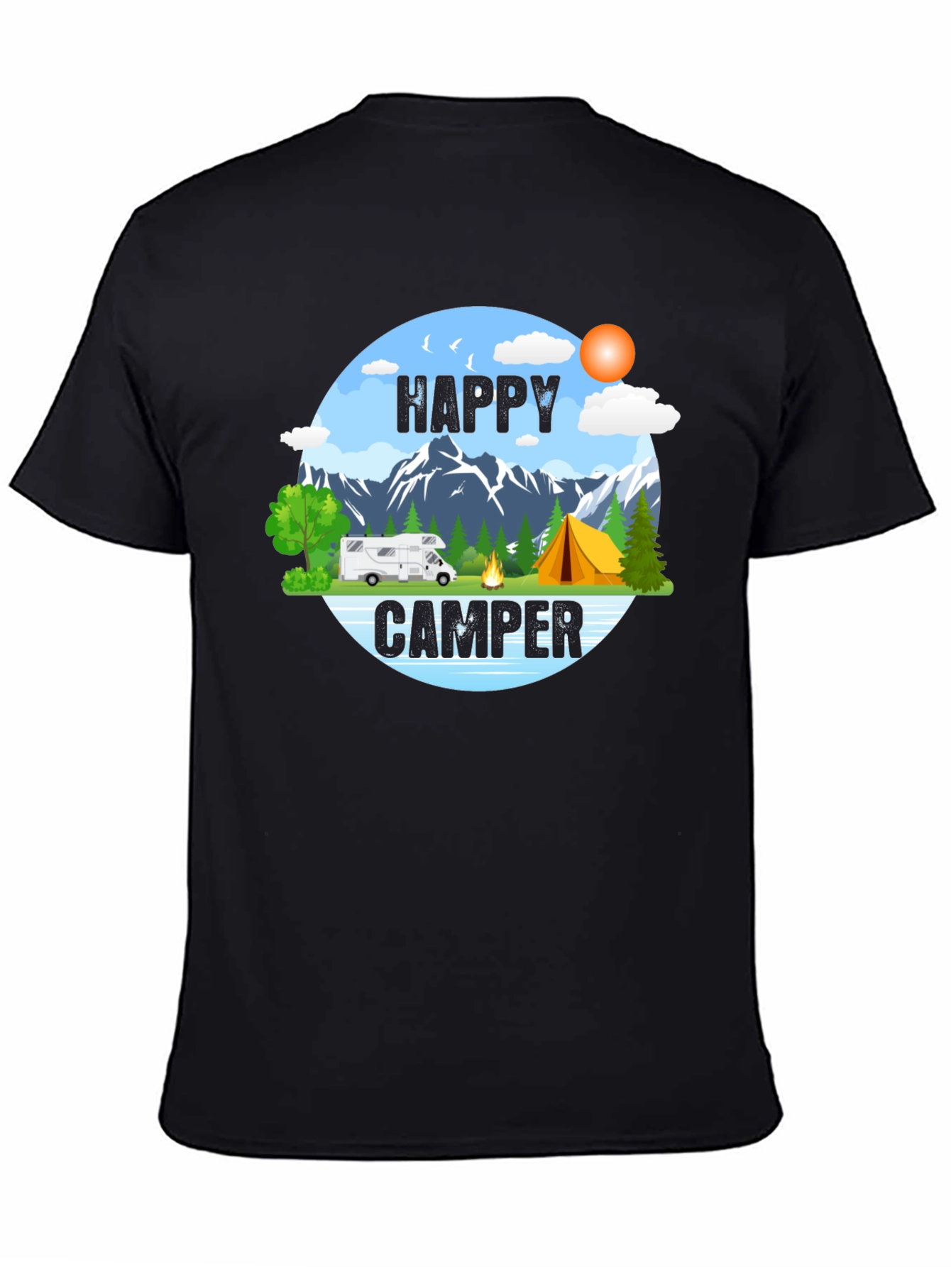 Happy Camper Graphic Tee - Outdoor Adventure Shirt
