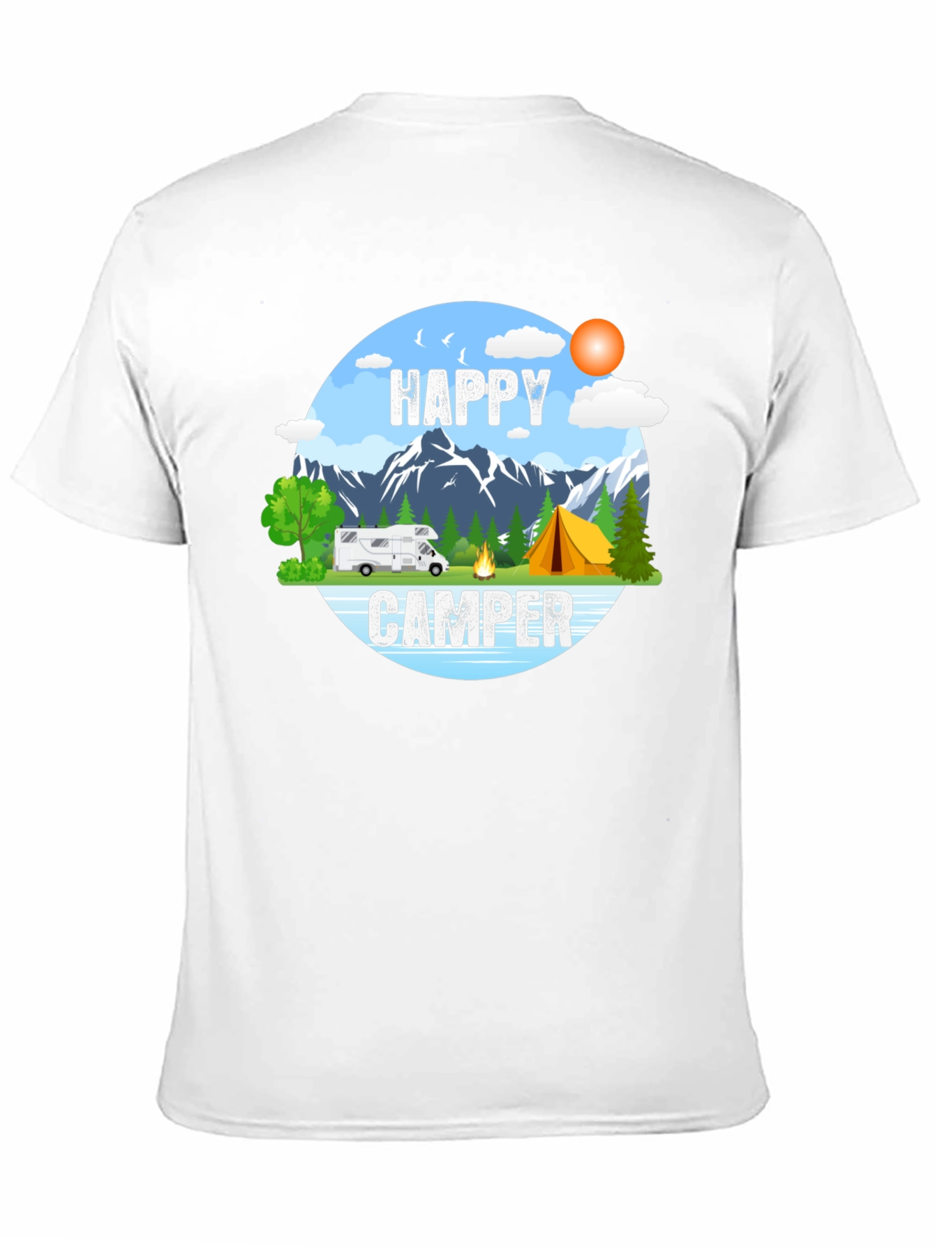 Happy Camper Graphic Tee - Outdoor Adventure Shirt