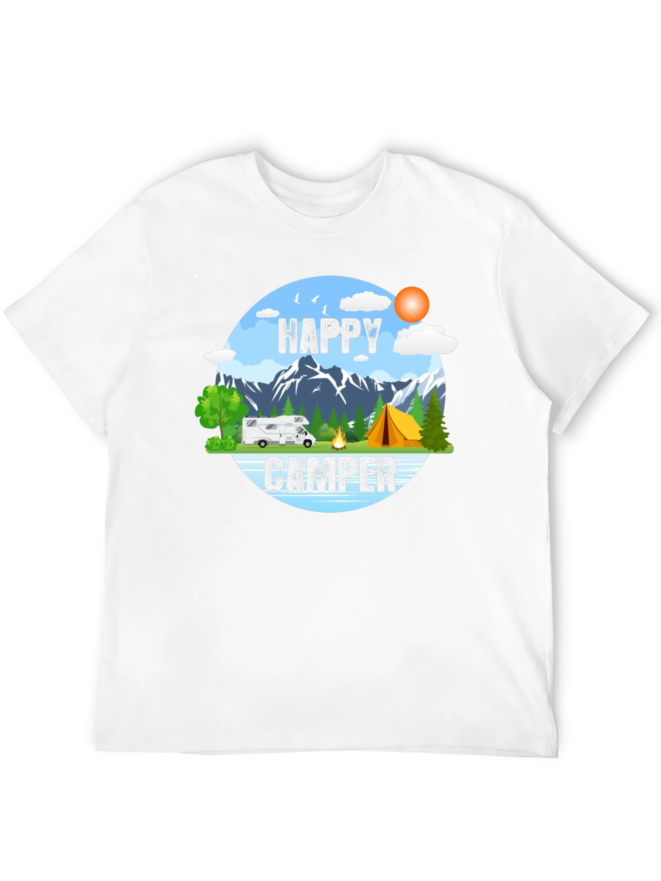 Happy Camper Graphic Tee - Outdoor Adventure Shirt