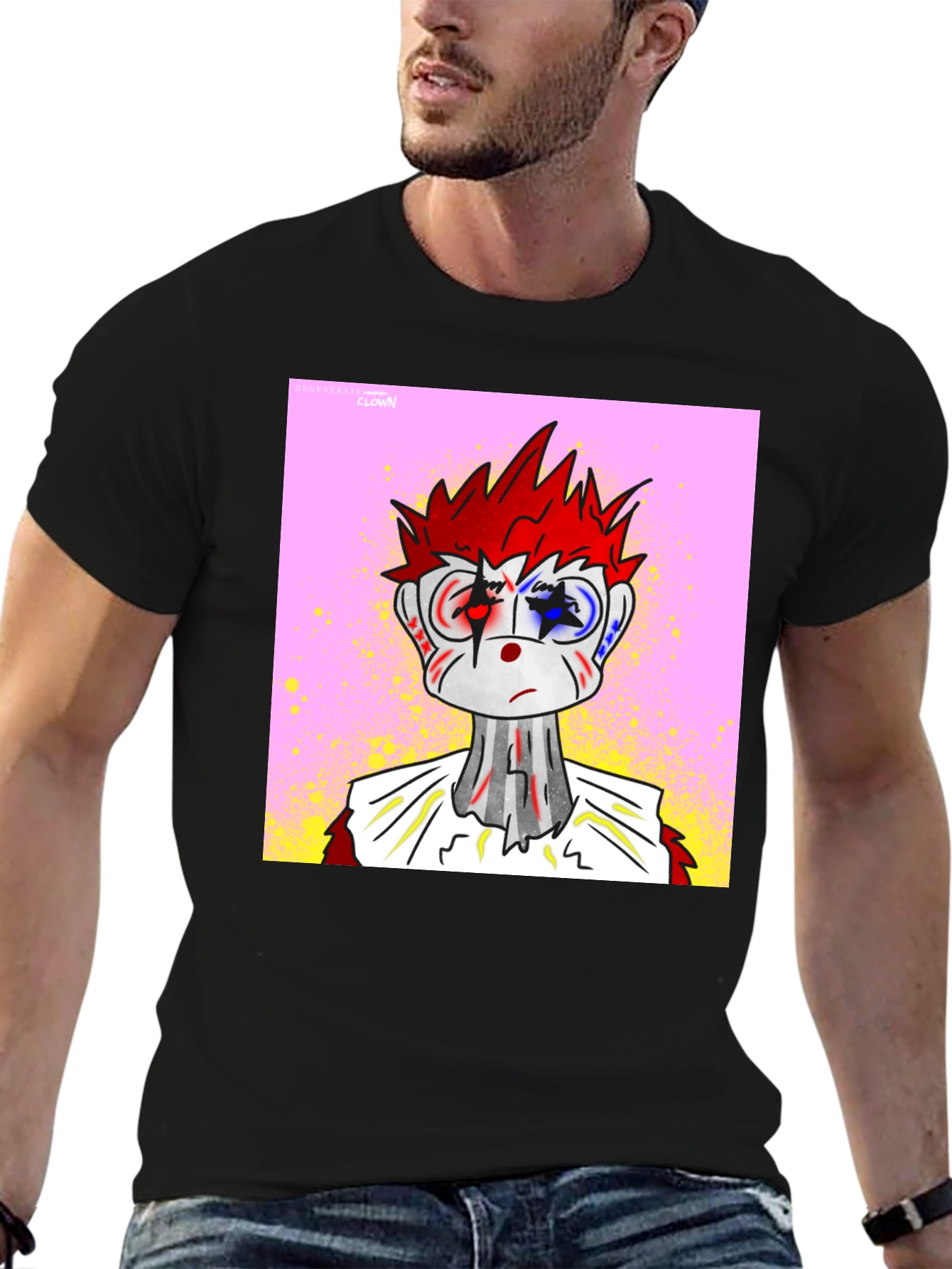 Clown NFT Black Tee - Unique Graphic Design