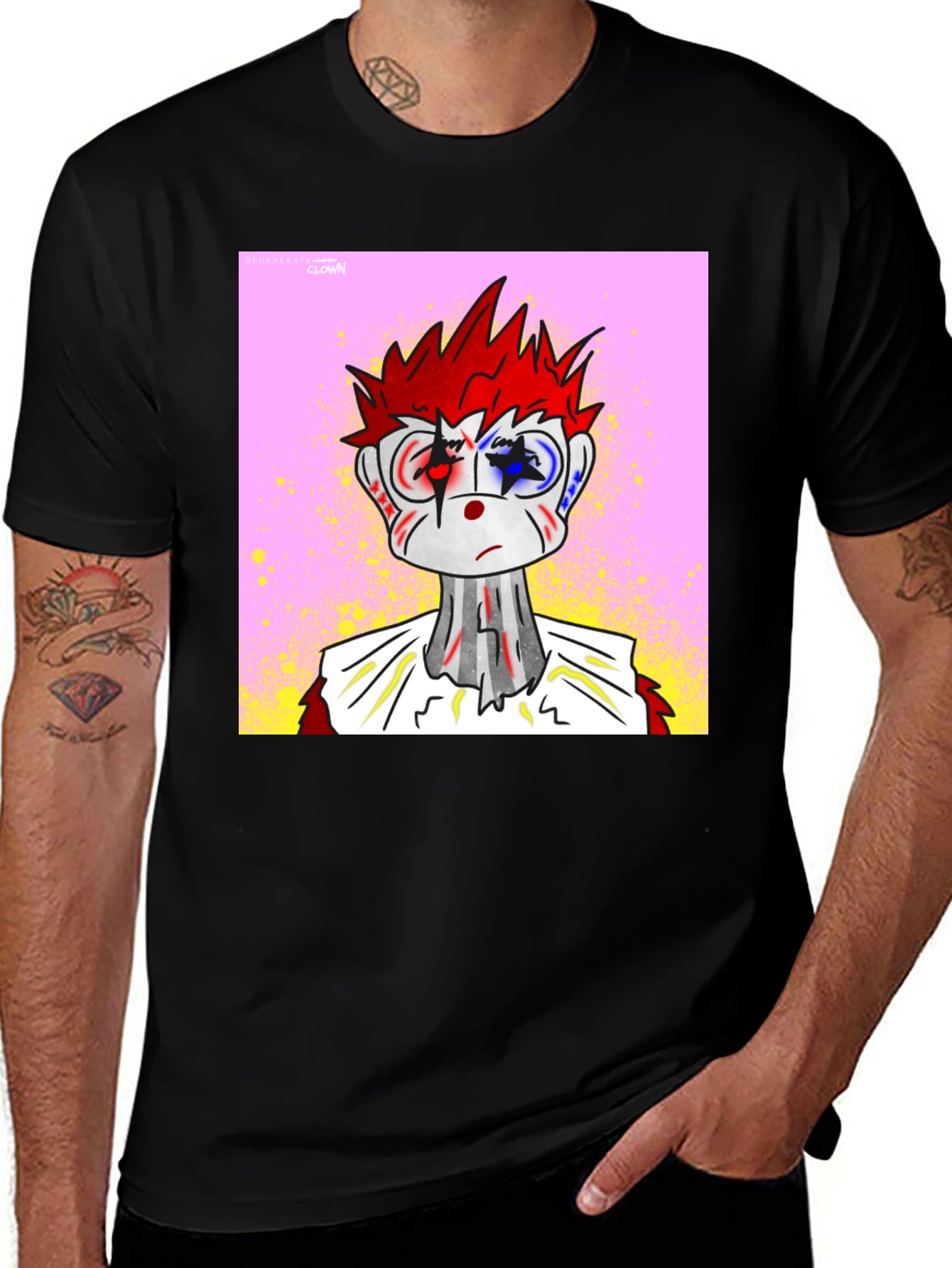 Clown NFT Black Tee - Unique Graphic Design