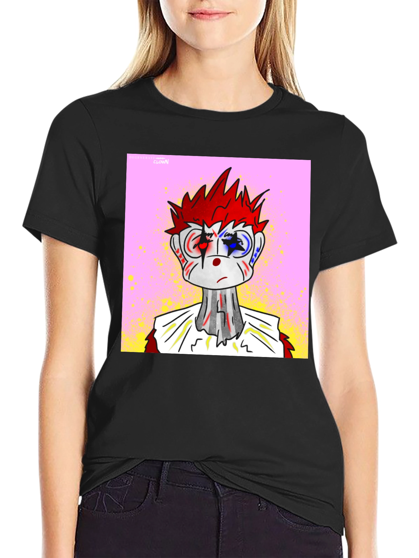 Clown NFT Black Tee - Unique Graphic Design