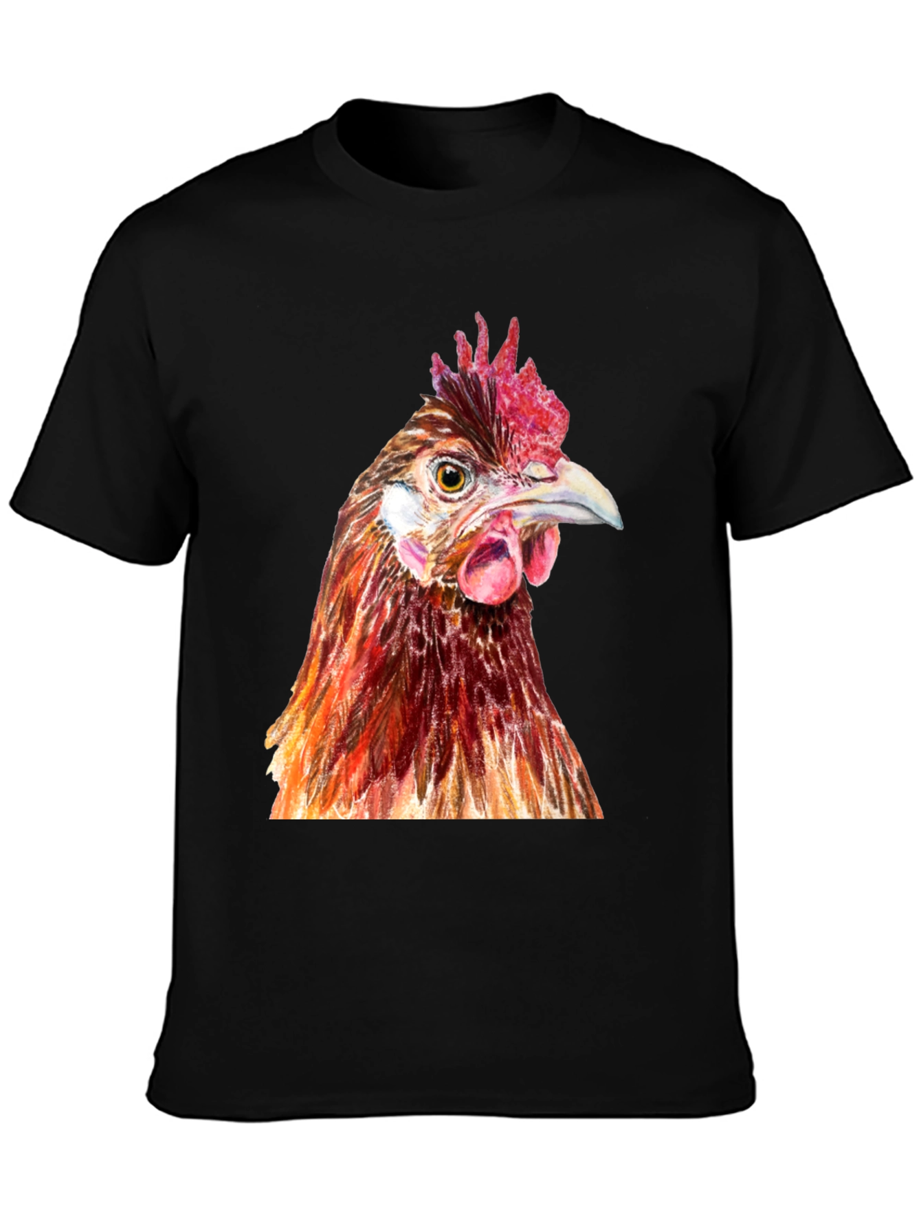 Chicken Graphic Tee - Black Cotton T-Shirt