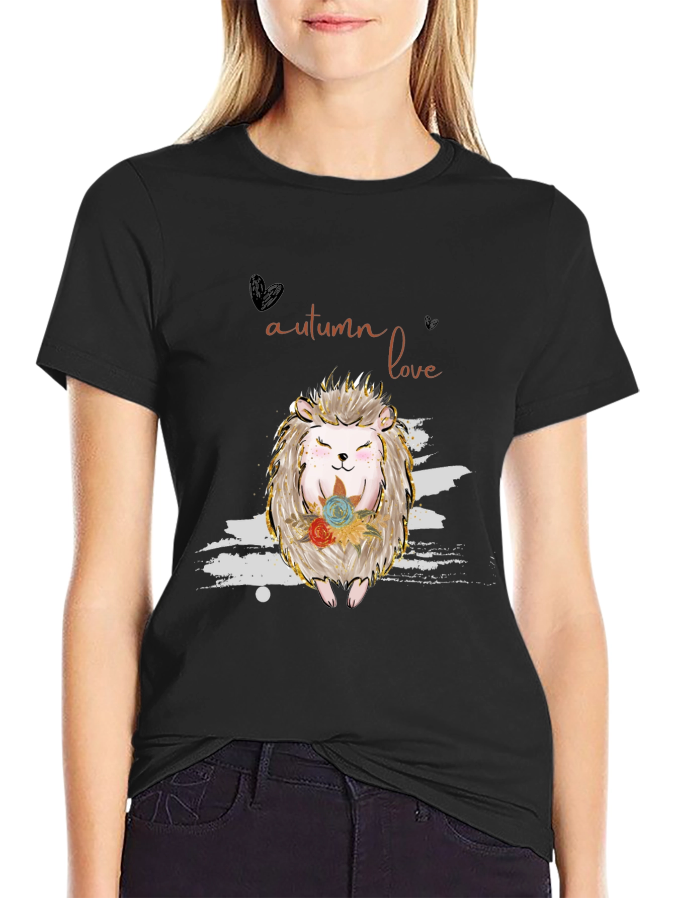 Autumn Love Hedgehog Graphic Tee