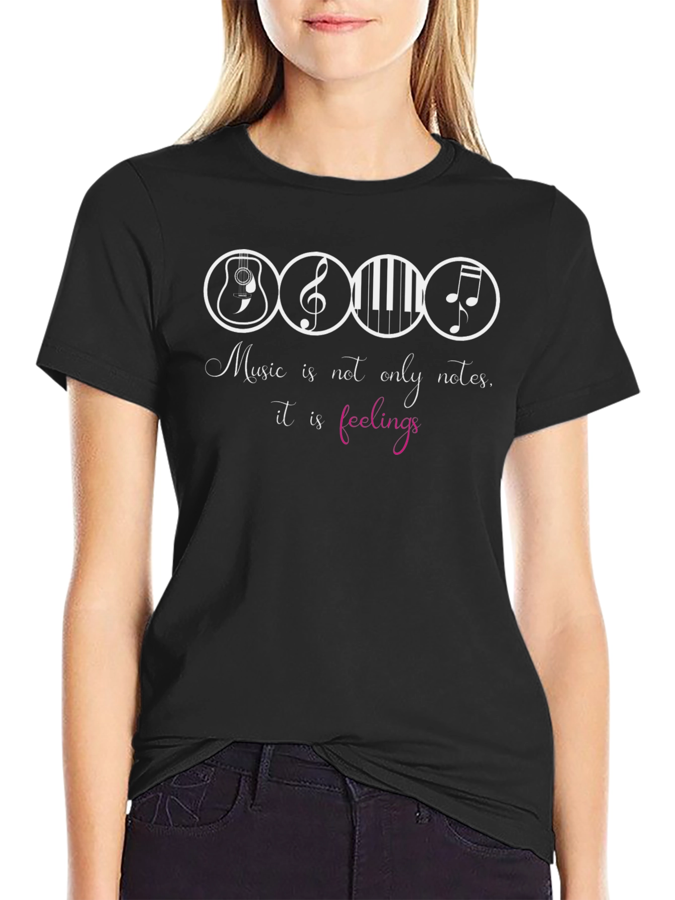 Music Notes Graphic Tee - Soft Style