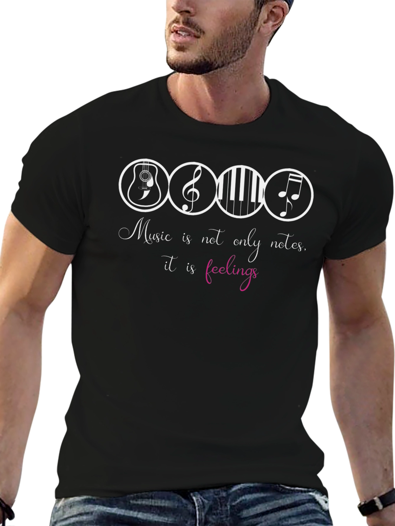 Music Notes Graphic Tee - Soft Style
