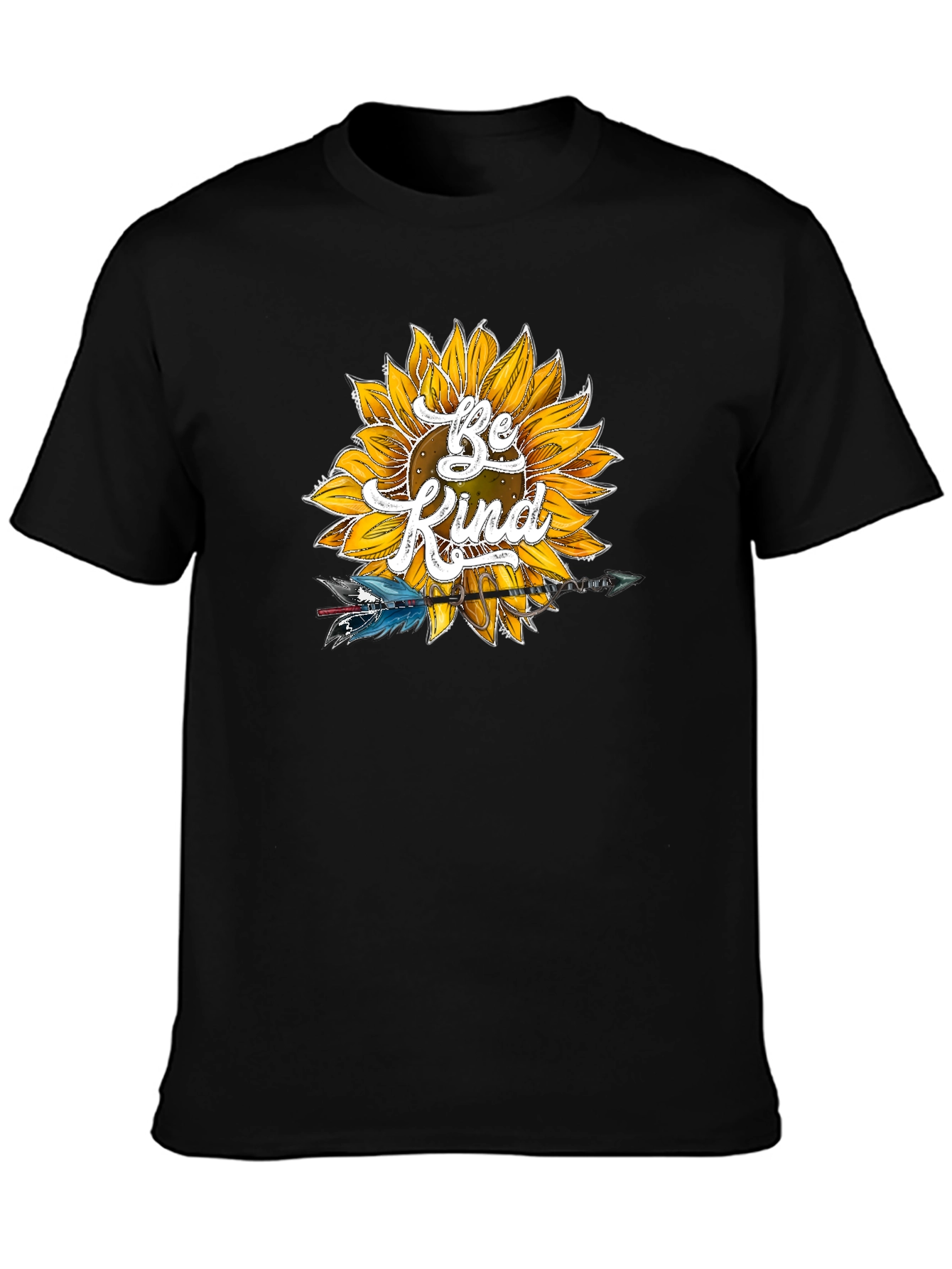 Be Kind Sunflower Graphic Tee - Soft Black Shirt