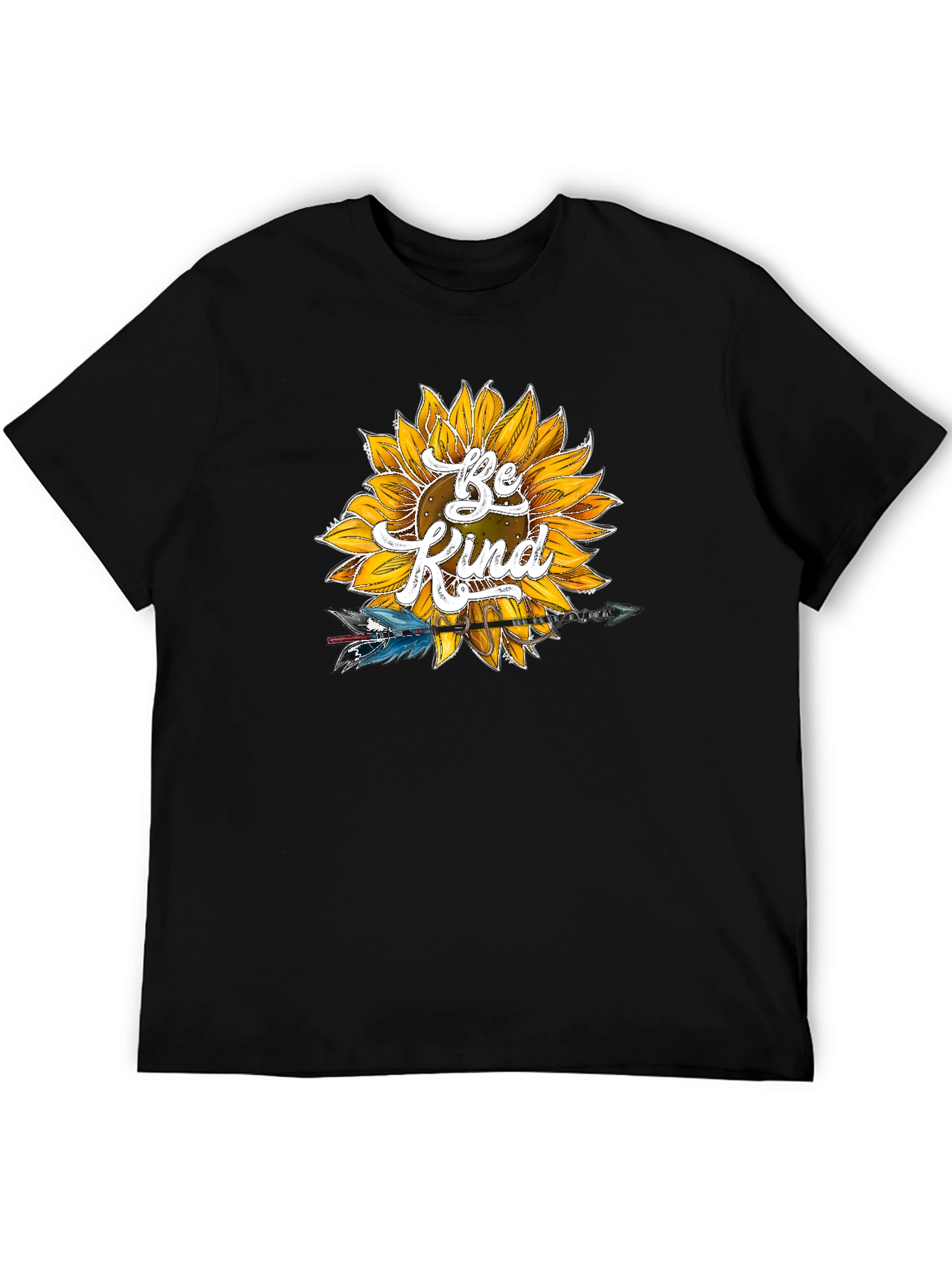 Be Kind Sunflower Graphic Tee - Soft Black Shirt