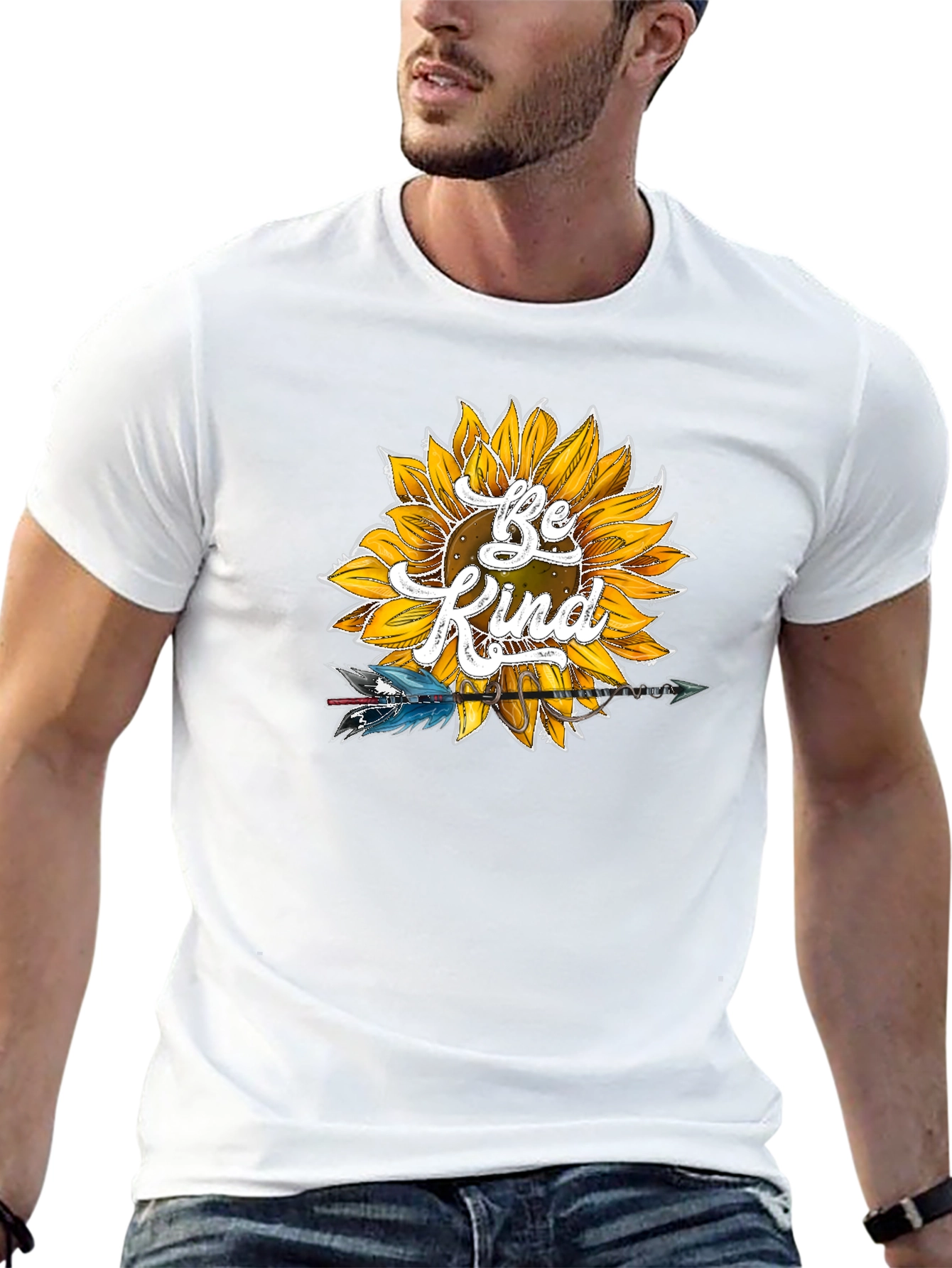 Be Kind Sunflower Graphic Tee - Soft Black Shirt