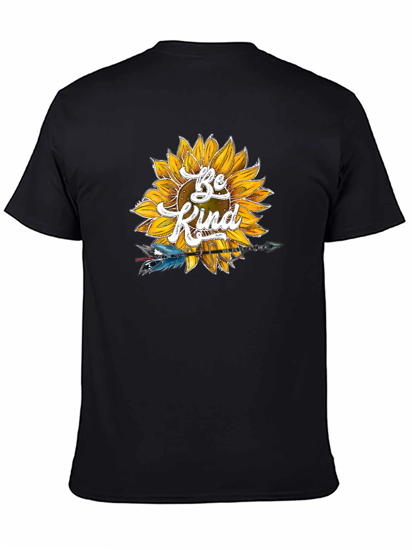 Be Kind Sunflower Graphic Tee - Soft Black Shirt