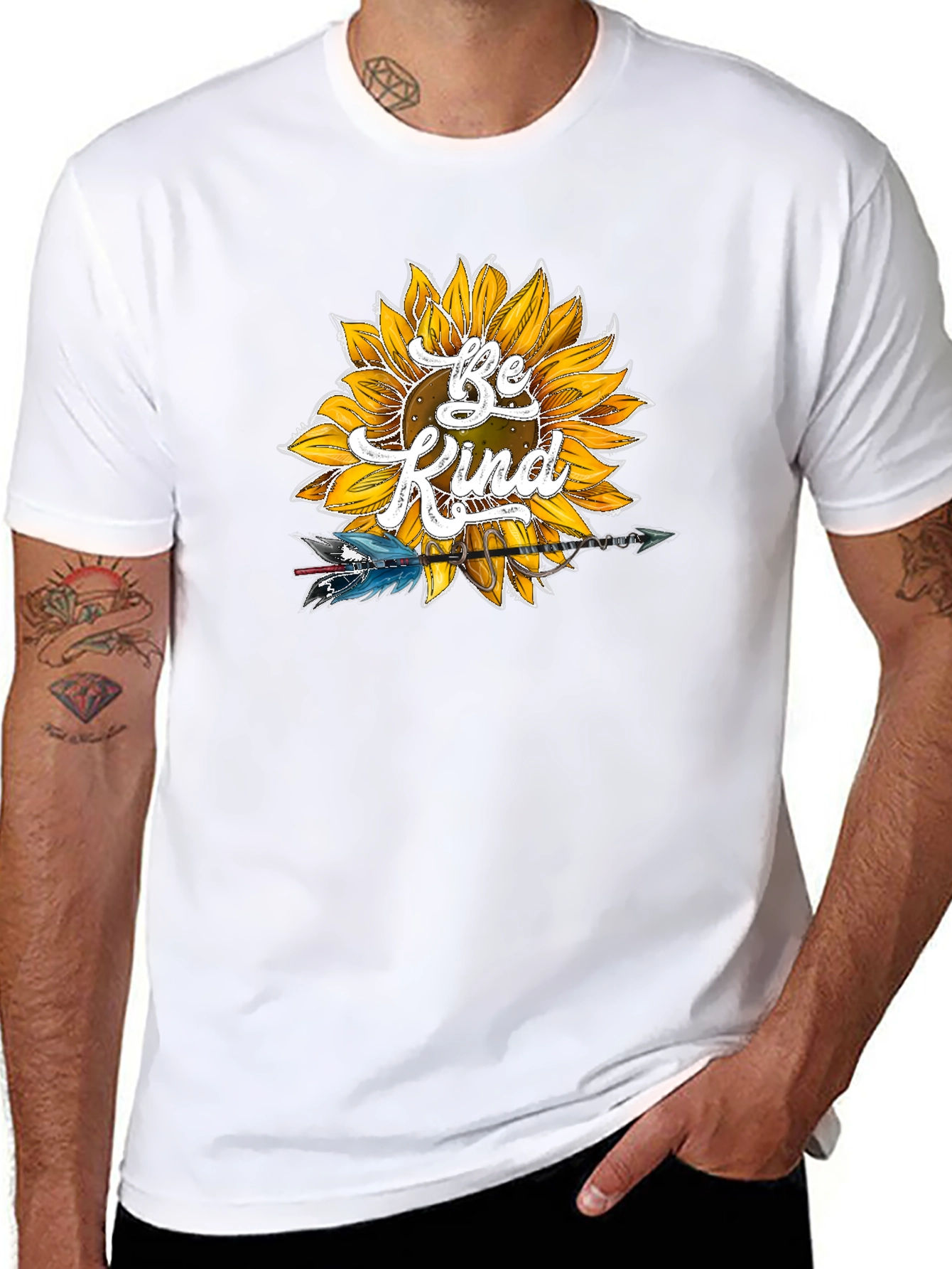 Be Kind Sunflower Graphic Tee - Soft Black Shirt