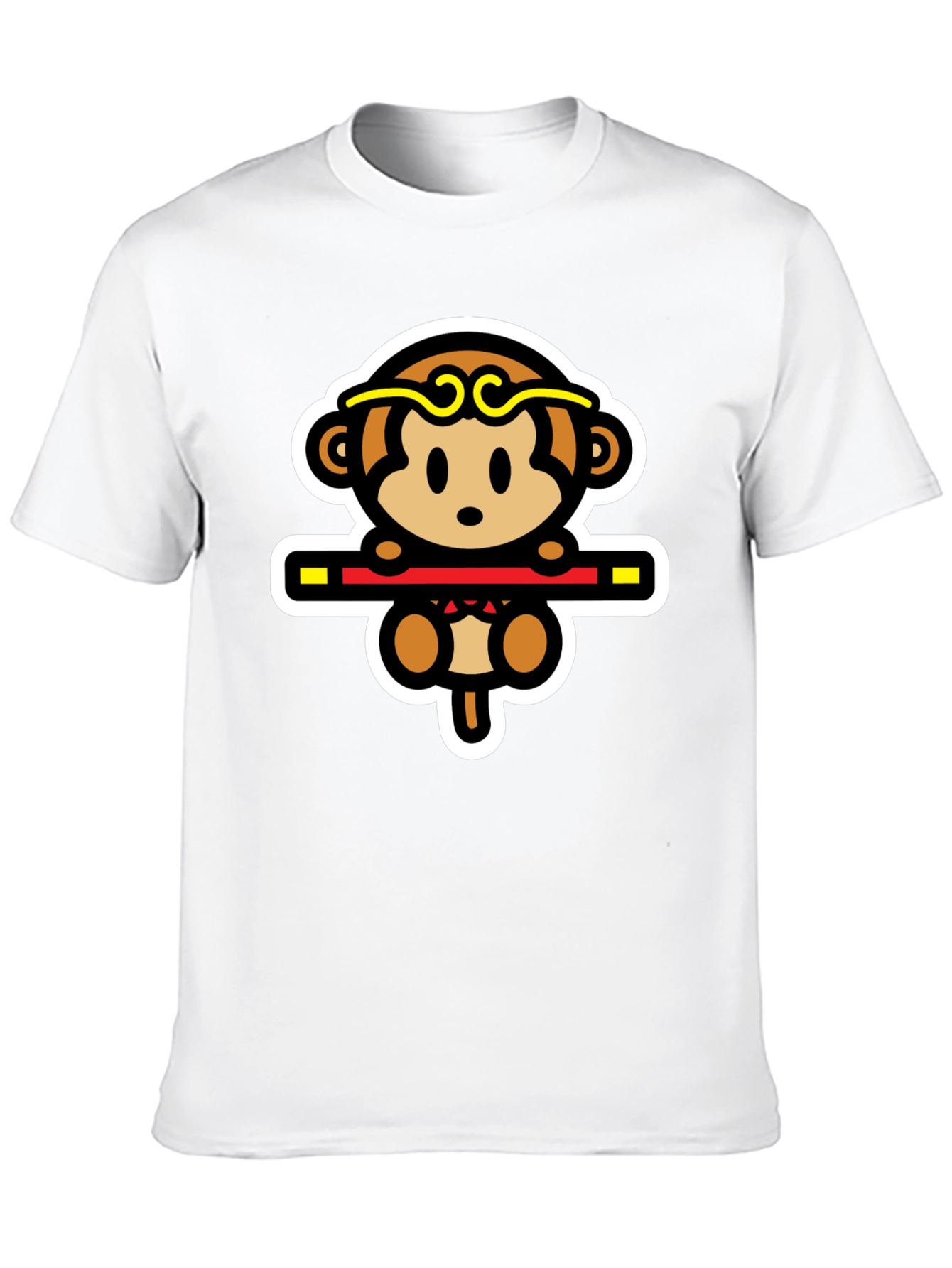 Monkey King Cartoon Graphic Tee - Black