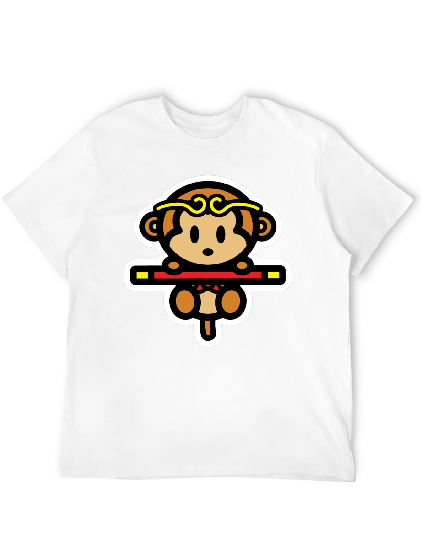 Monkey King Cartoon Graphic Tee - Black