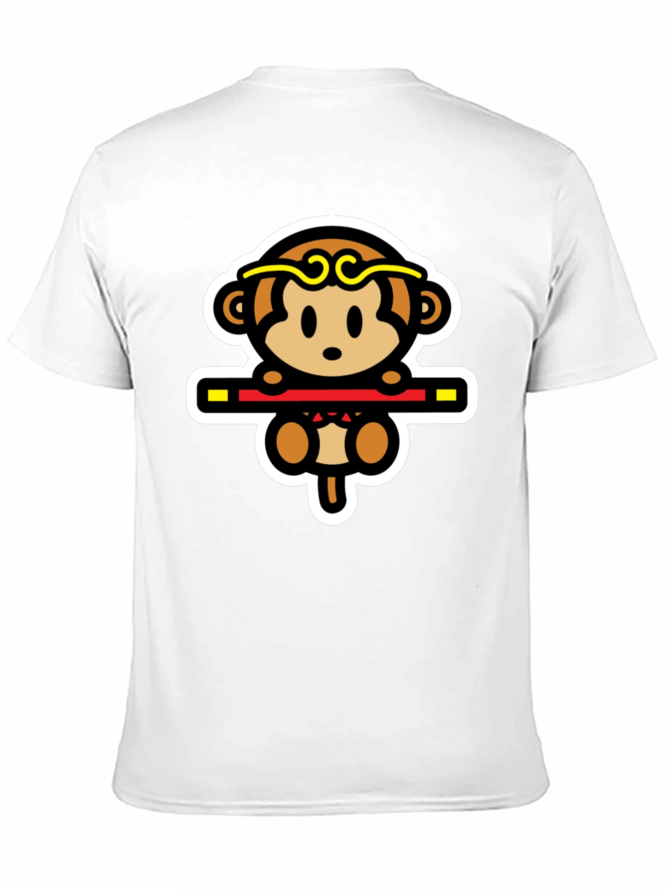 Monkey King Cartoon Graphic Tee - Black
