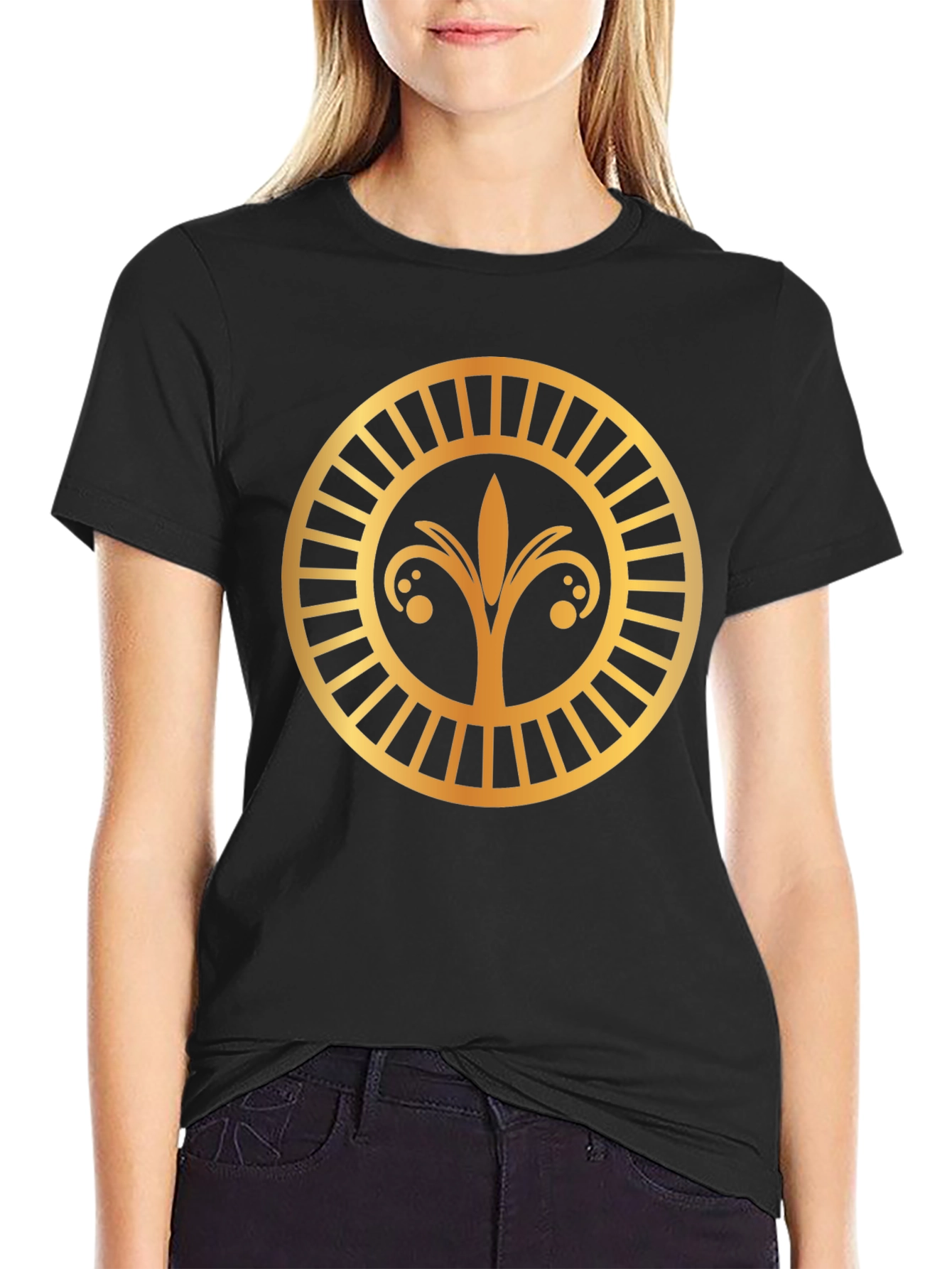 Golden Emblem Black T-Shirt