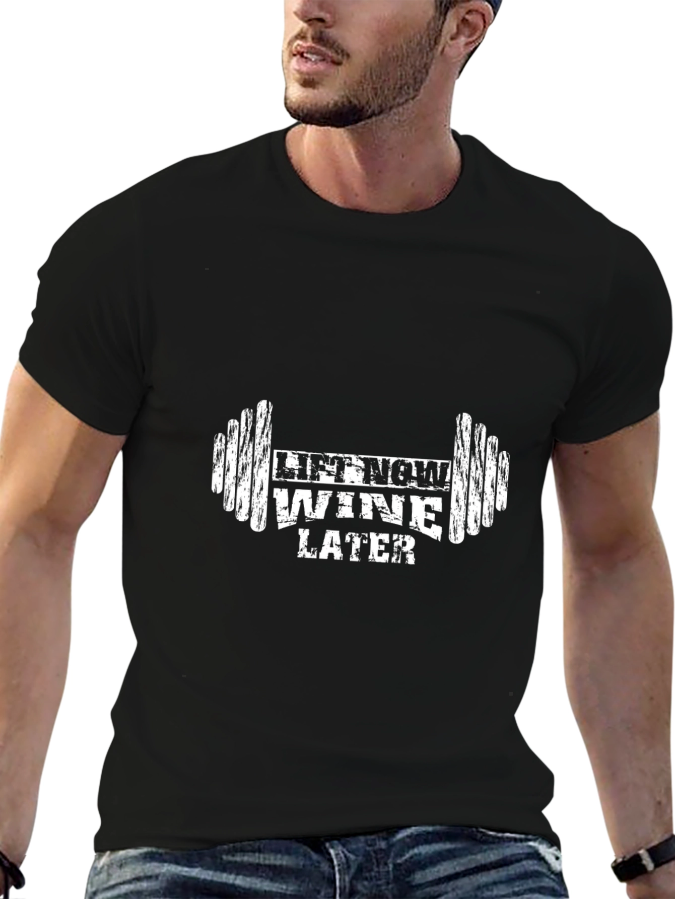Lift Now Wine Later Graphic T-Shirt