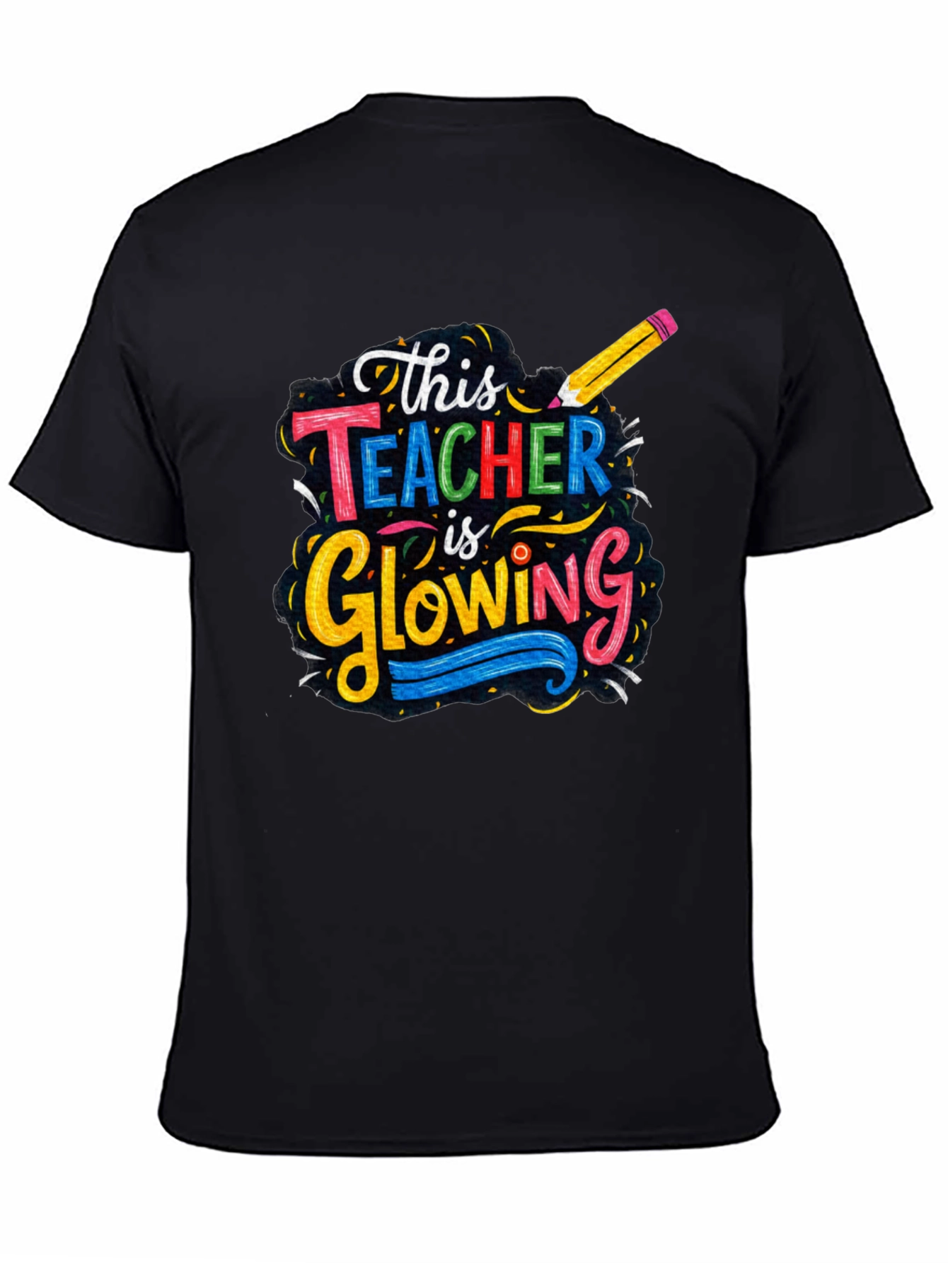 Glowing Teacher Graphic T-Shirt