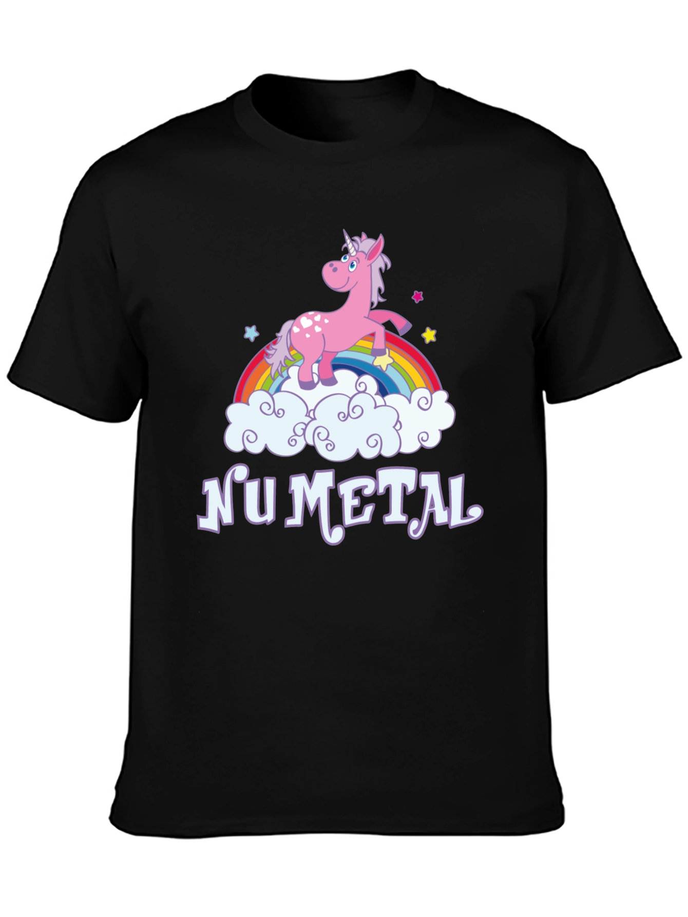 Nu Metal Unicorn Rainbow Graphic T-Shirt