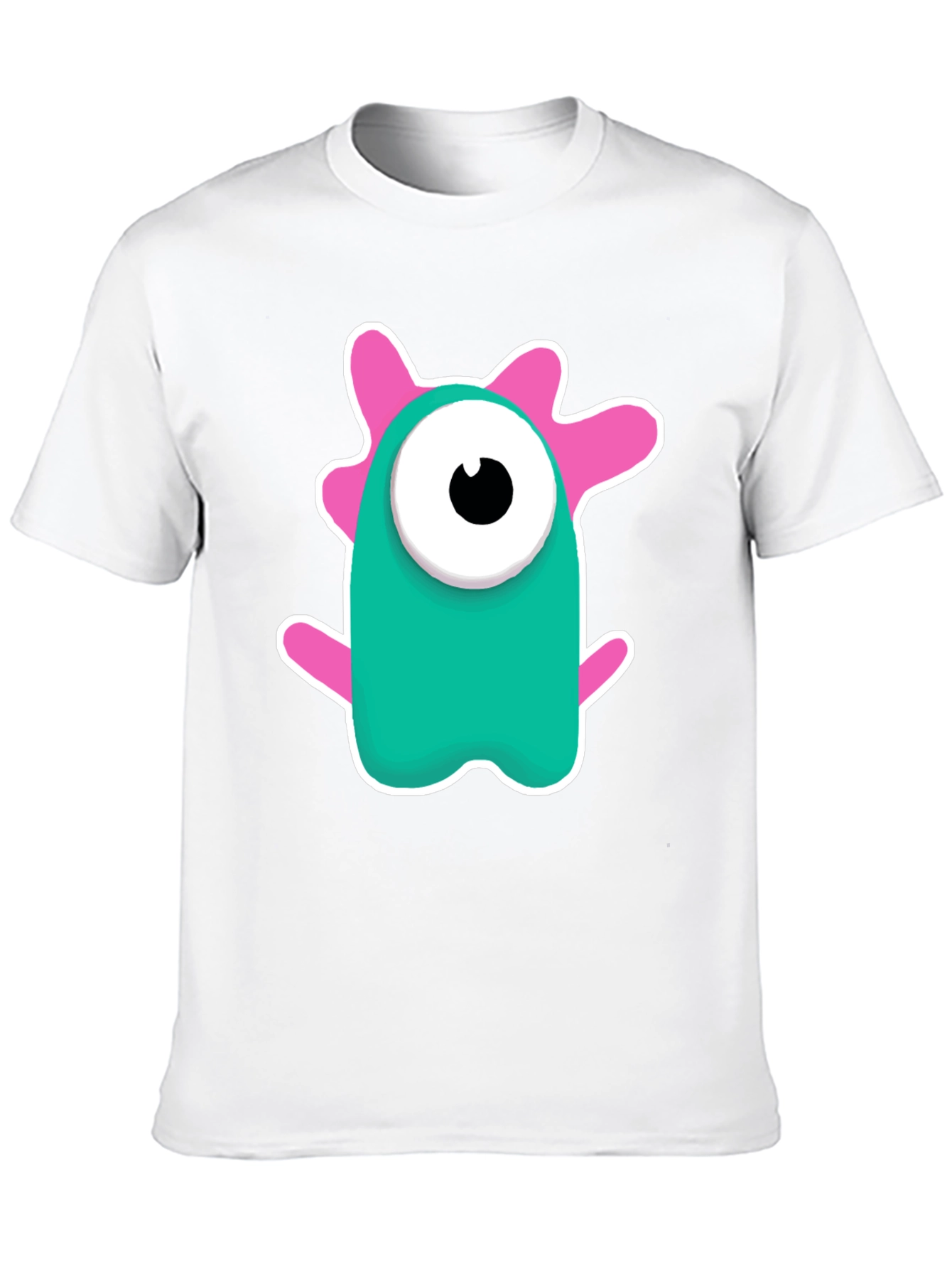 Cute Monster Graphic Tee - Black Cotton Blend Shirt