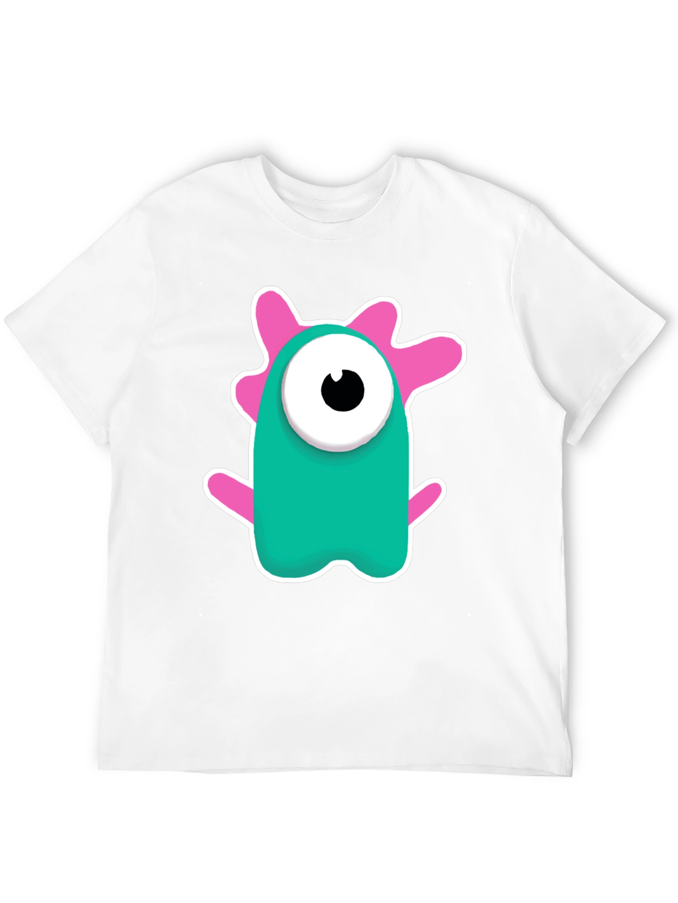 Cute Monster Graphic Tee - Black Cotton Blend Shirt