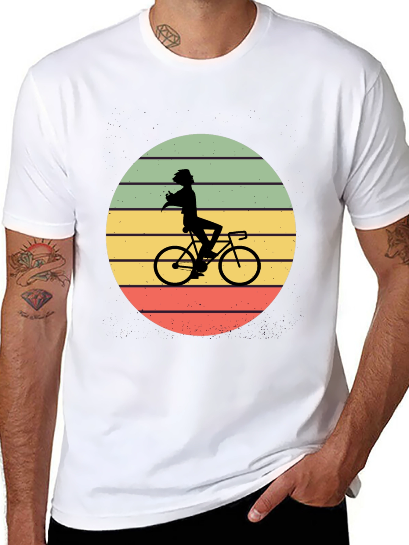 Retro Cyclist Silhouette T-Shirt