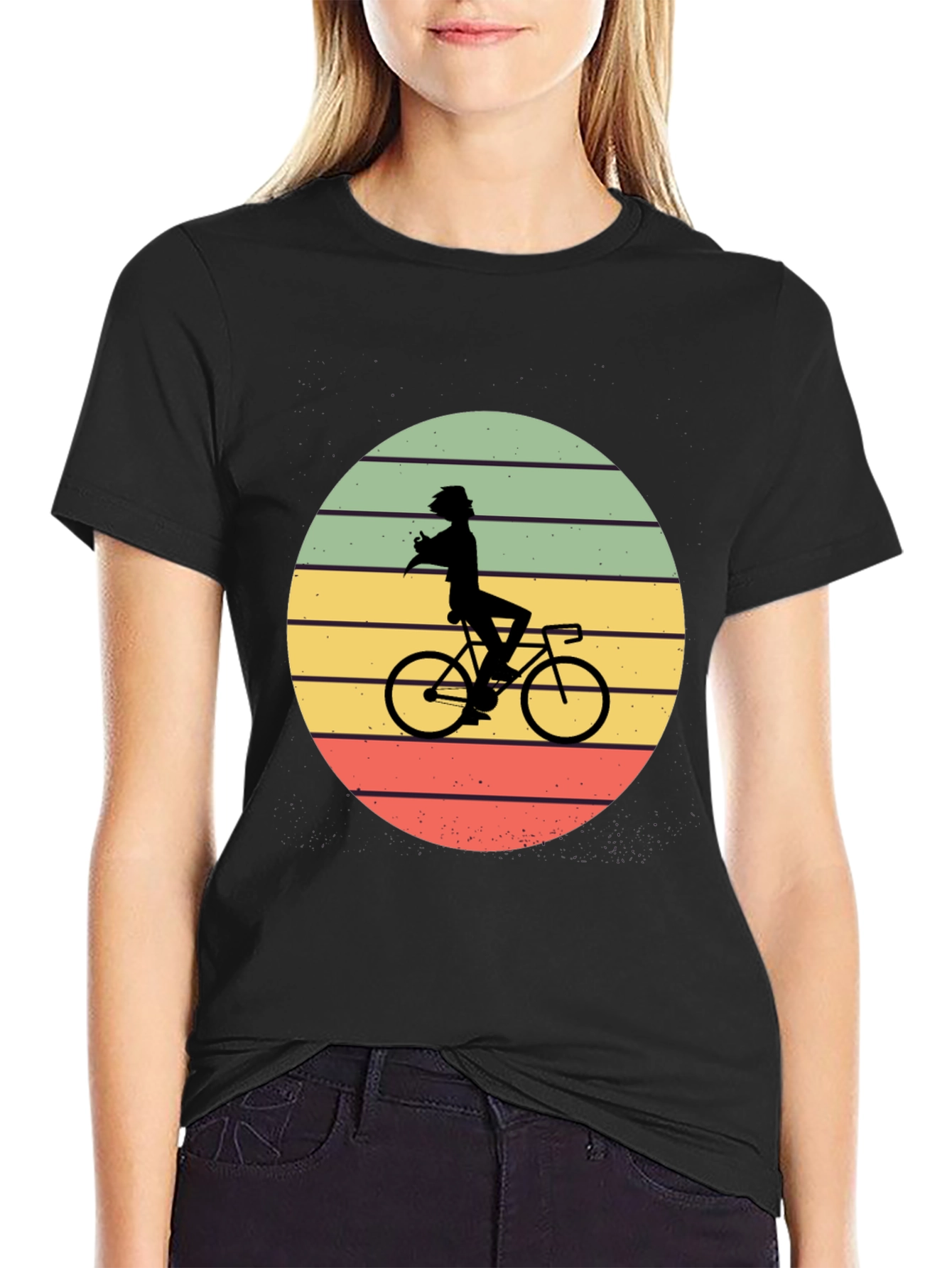 Retro Cyclist Silhouette T-Shirt