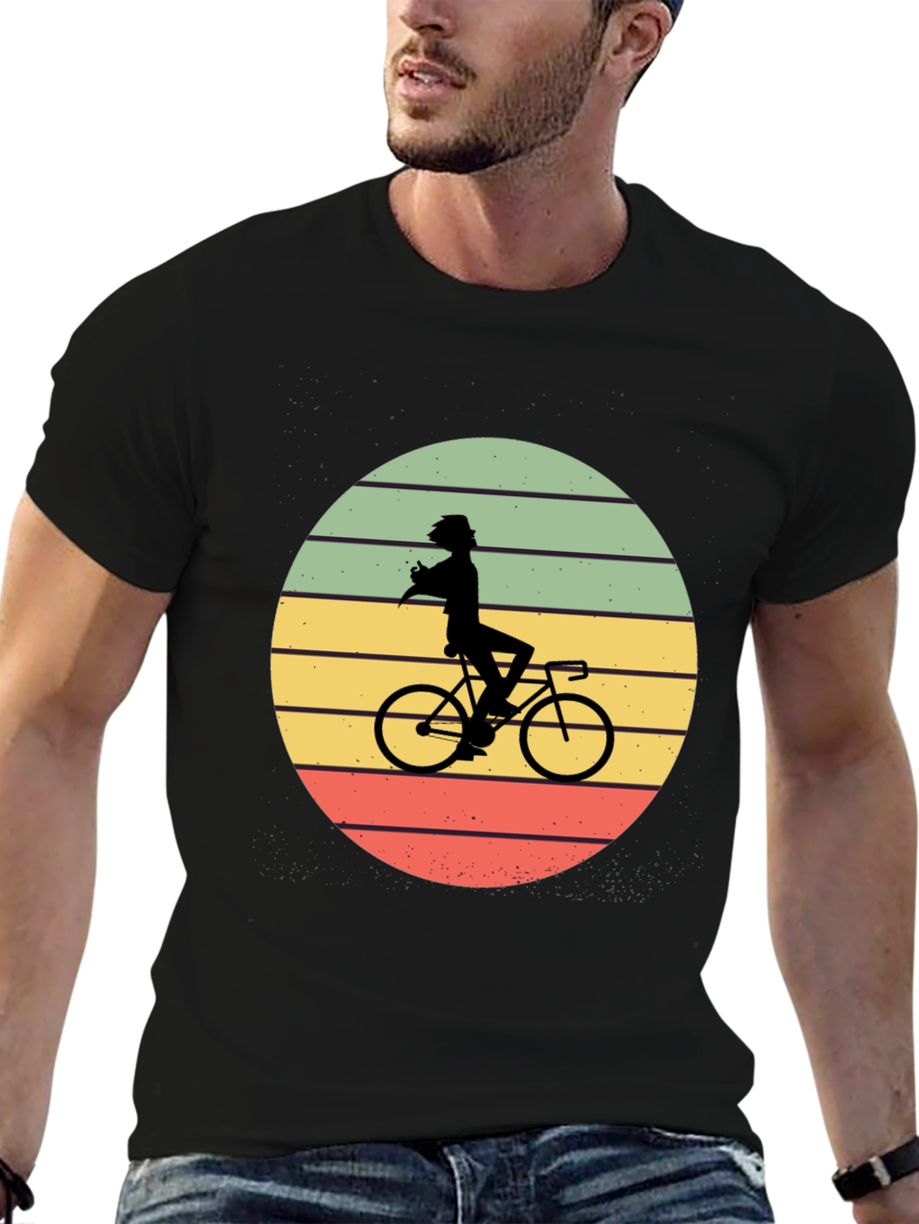 Retro Cyclist Silhouette T-Shirt
