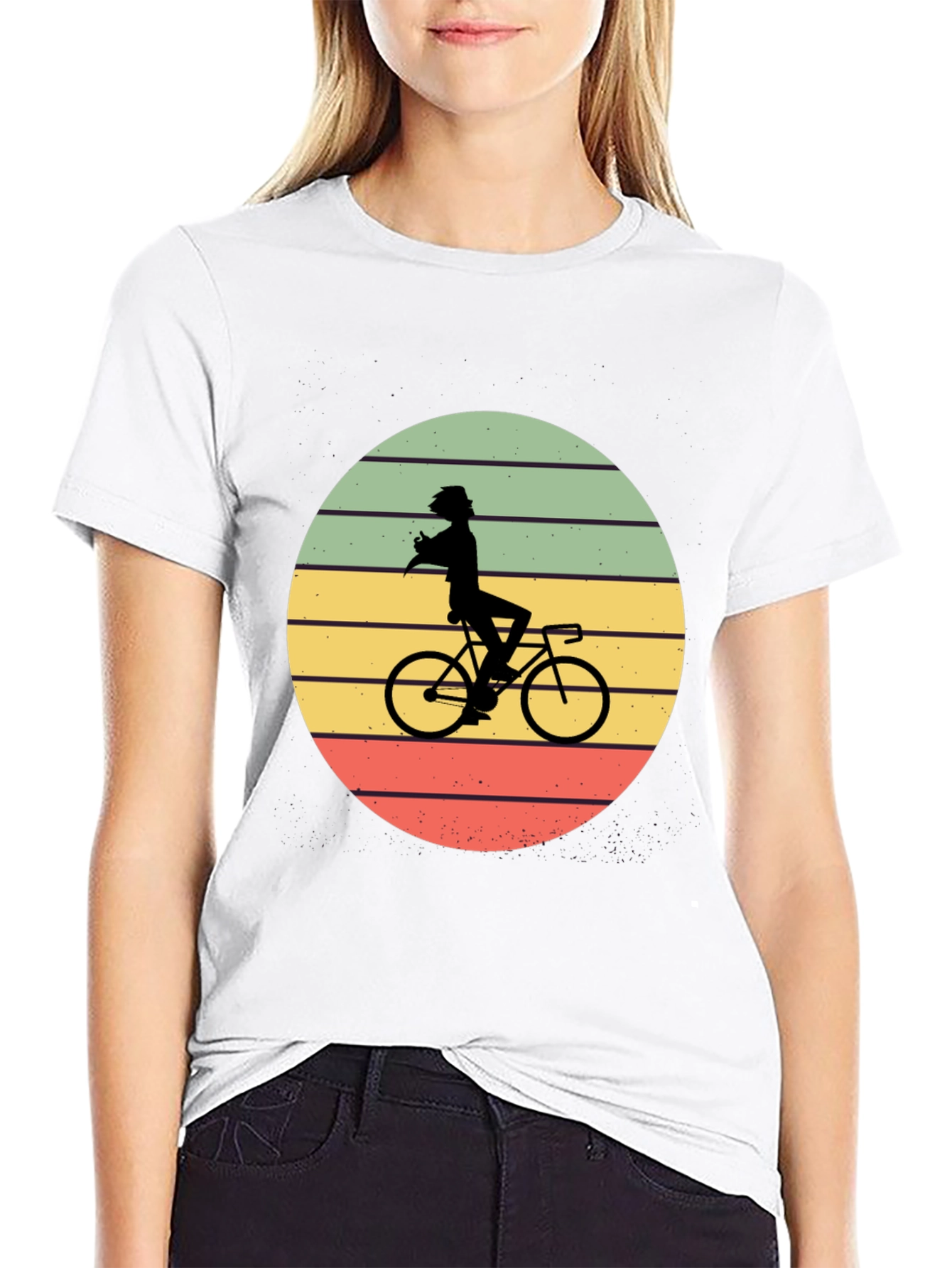 Retro Cyclist Silhouette T-Shirt