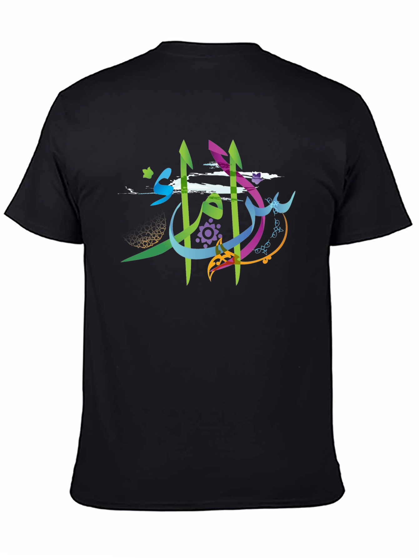 Artistic Arabic Calligraphy Mens Black T-Shirt