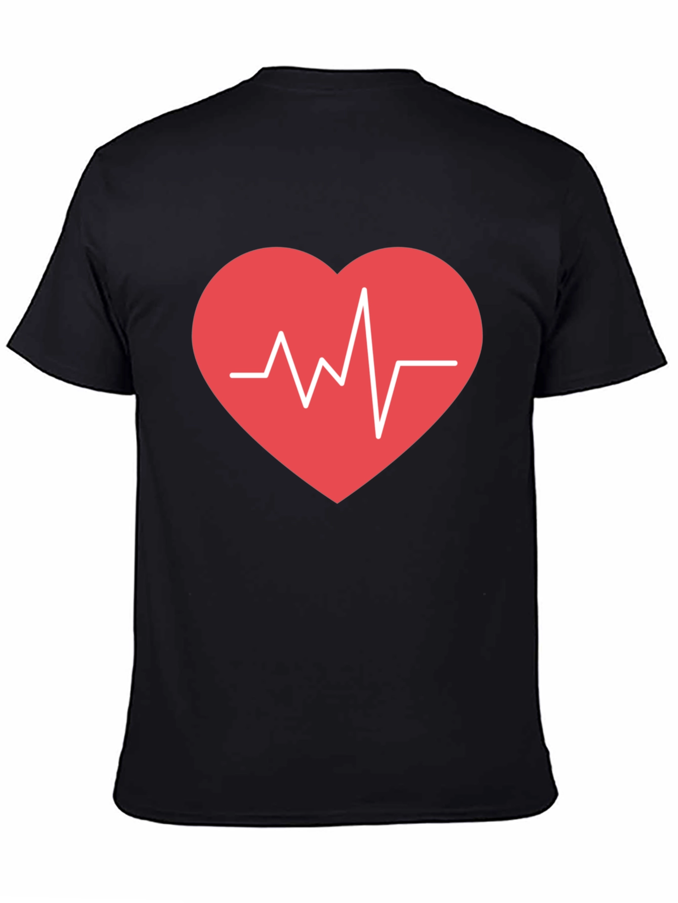Heartbeat Graphic Tee - Black Cotton Comfort