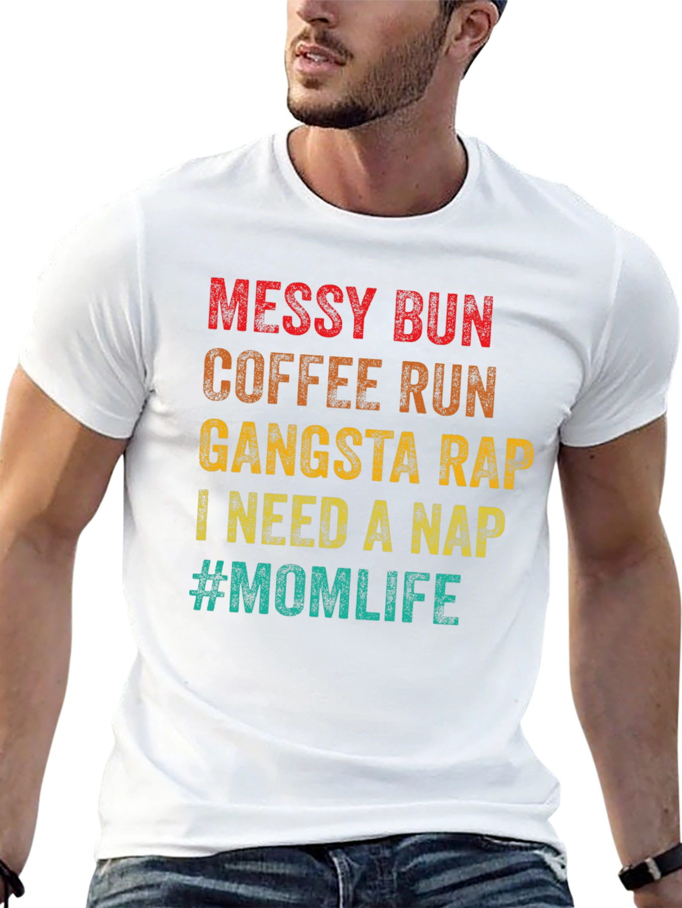 Messy Bun Mom Life Graphic T-Shirt