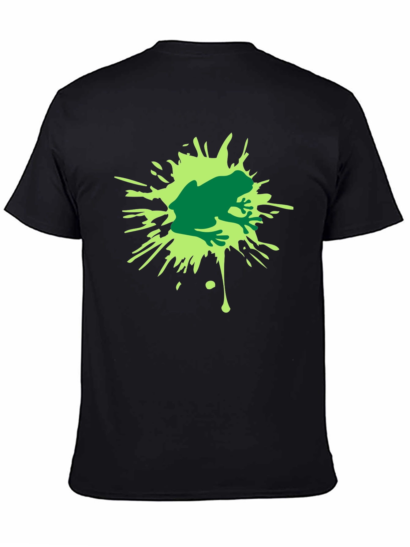 Frog Splash Graphic T-Shirt - Black Cotton Tee