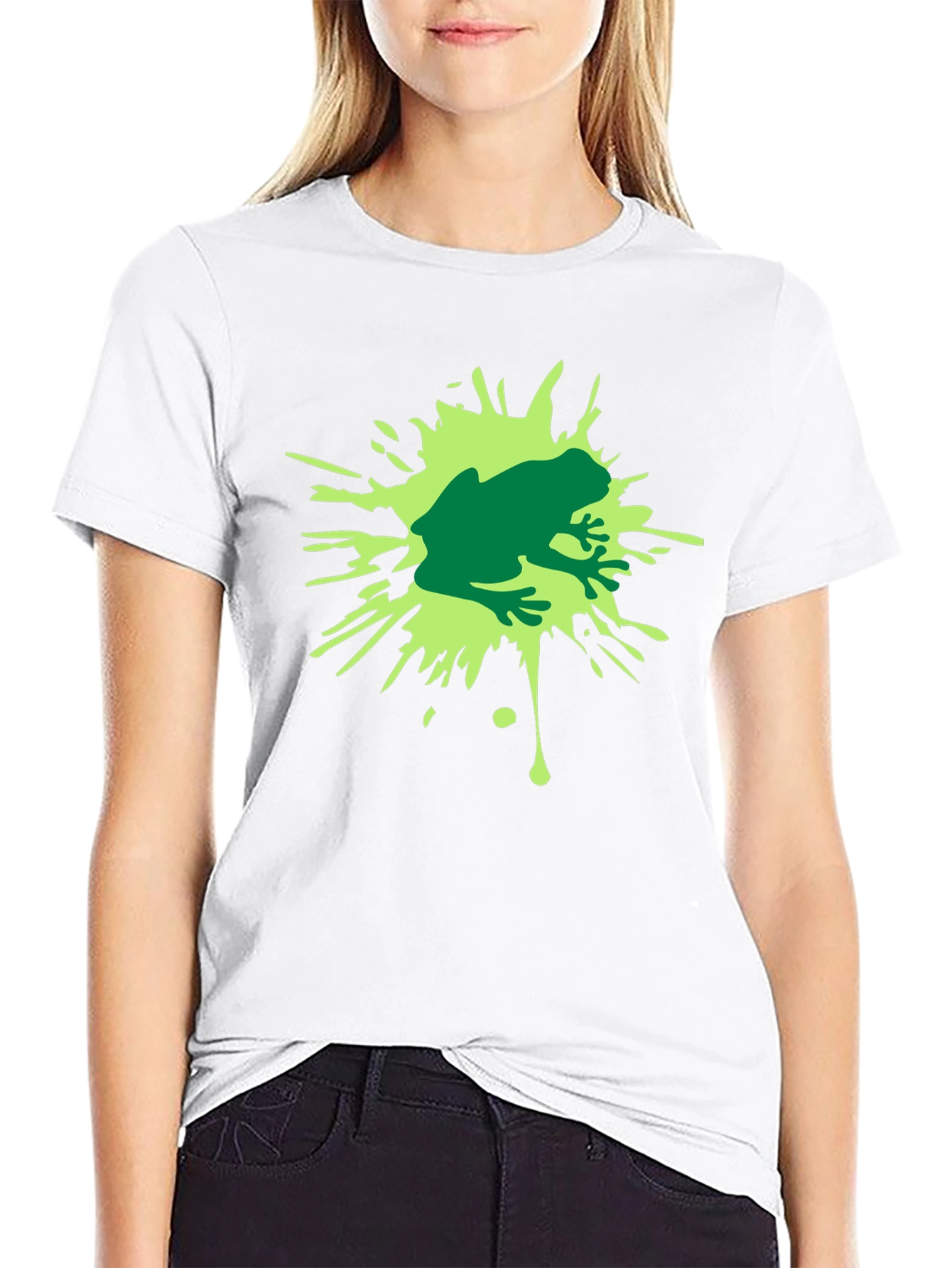 Frog Splash Graphic T-Shirt - Black Cotton Tee