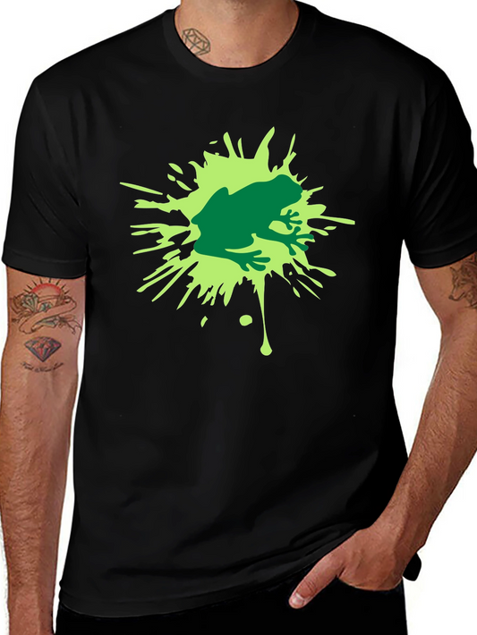 Frog Splash Graphic T-Shirt - Black Cotton Tee