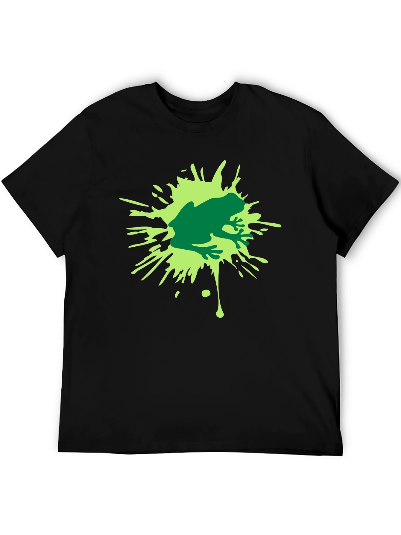 Frog Splash Graphic T-Shirt - Black Cotton Tee