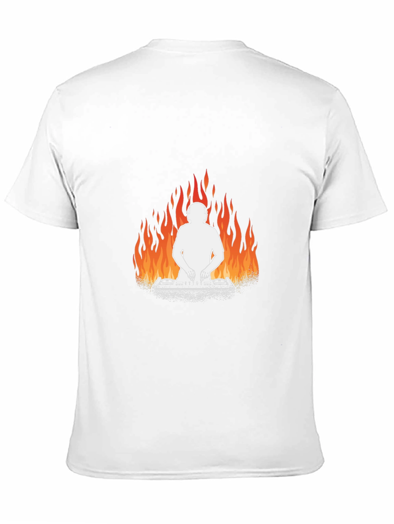 Fiery DJ Graphic Tee - Black Cotton T-Shirt
