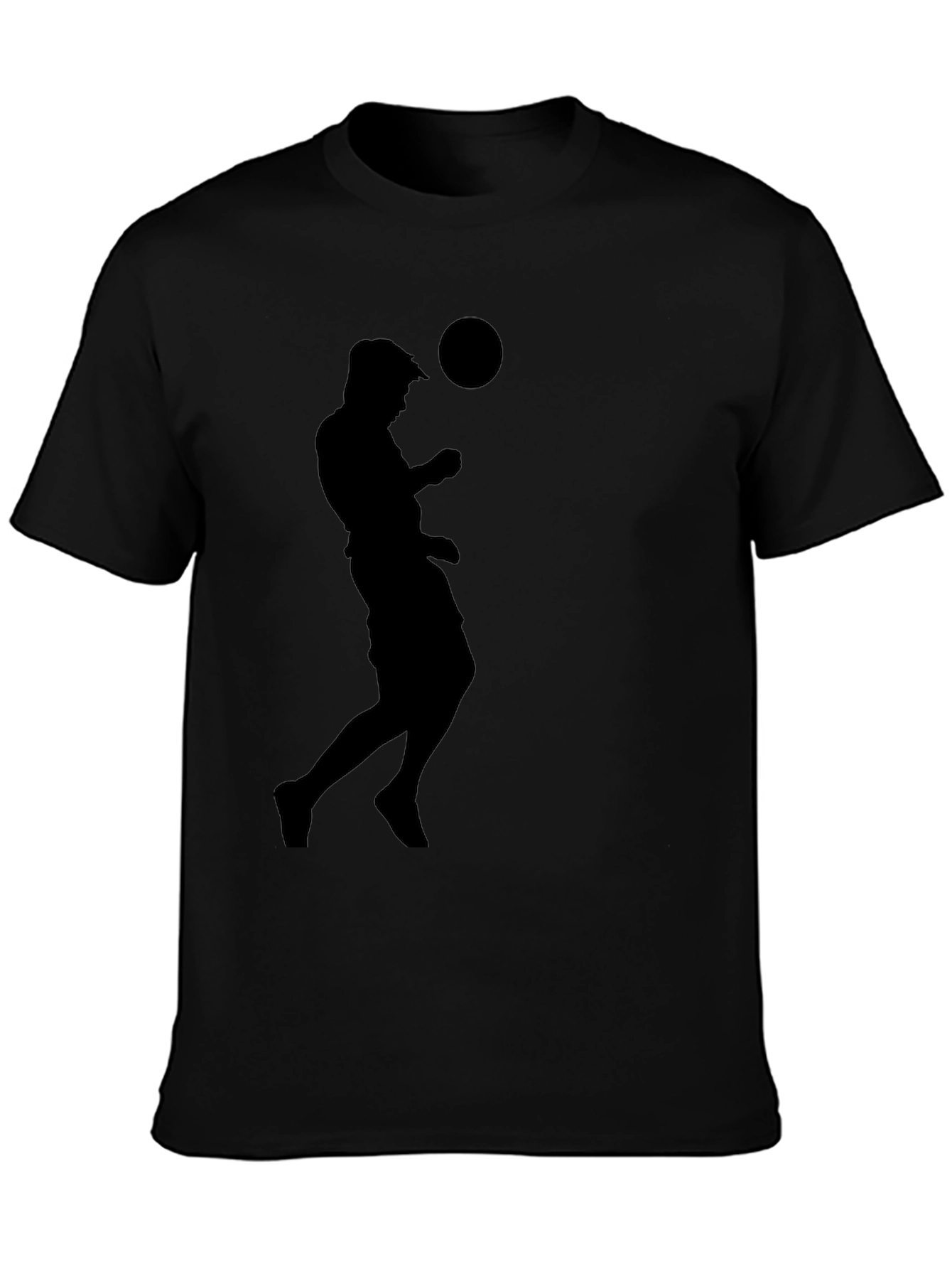 Soccer Player Silhouette Black T-Shirt