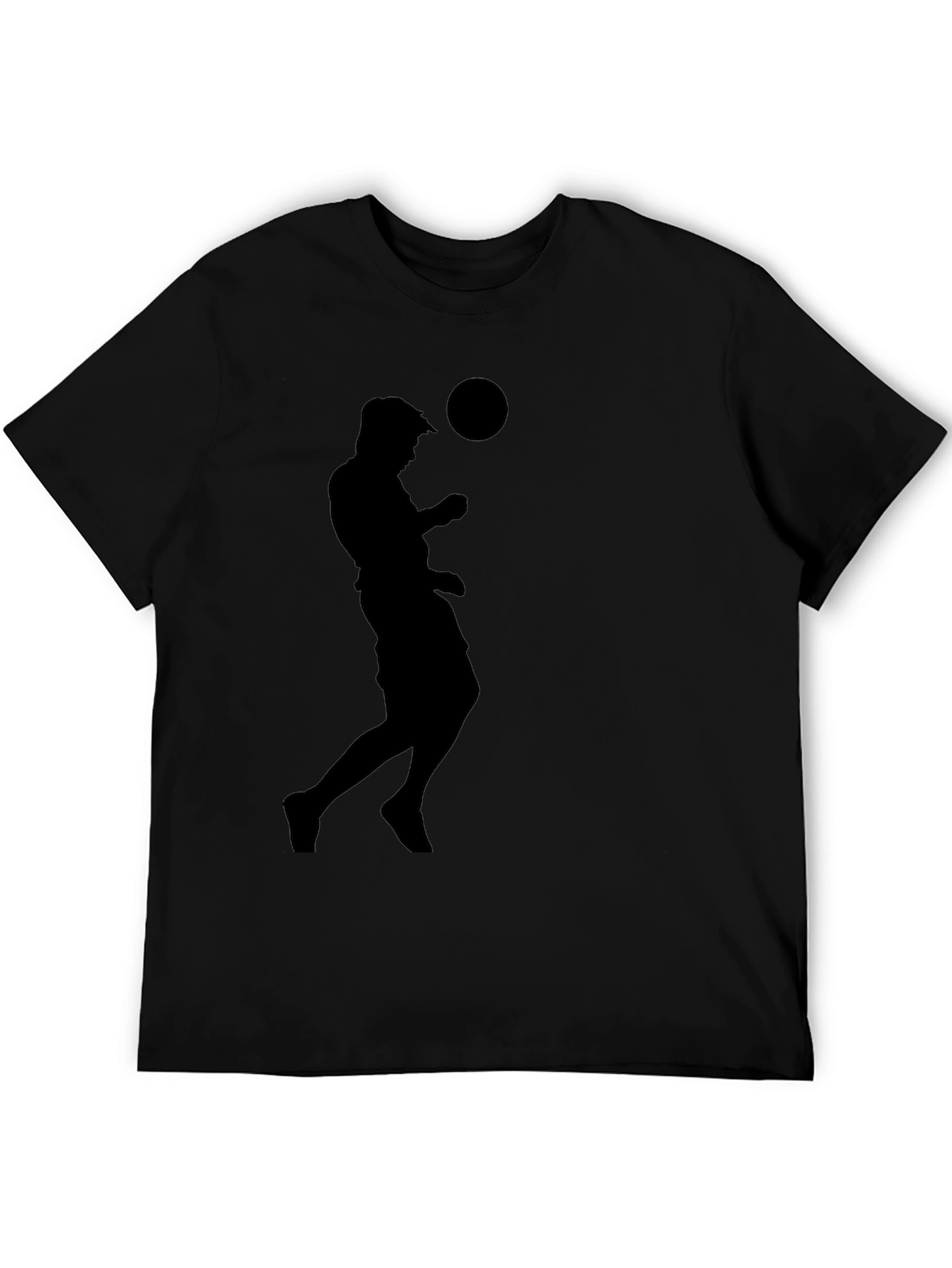 Soccer Player Silhouette Black T-Shirt