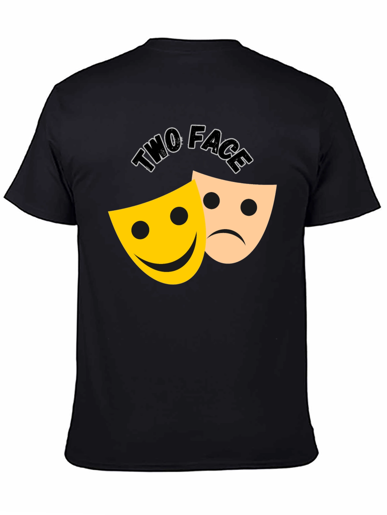 Two Face Graphic Tee - Black