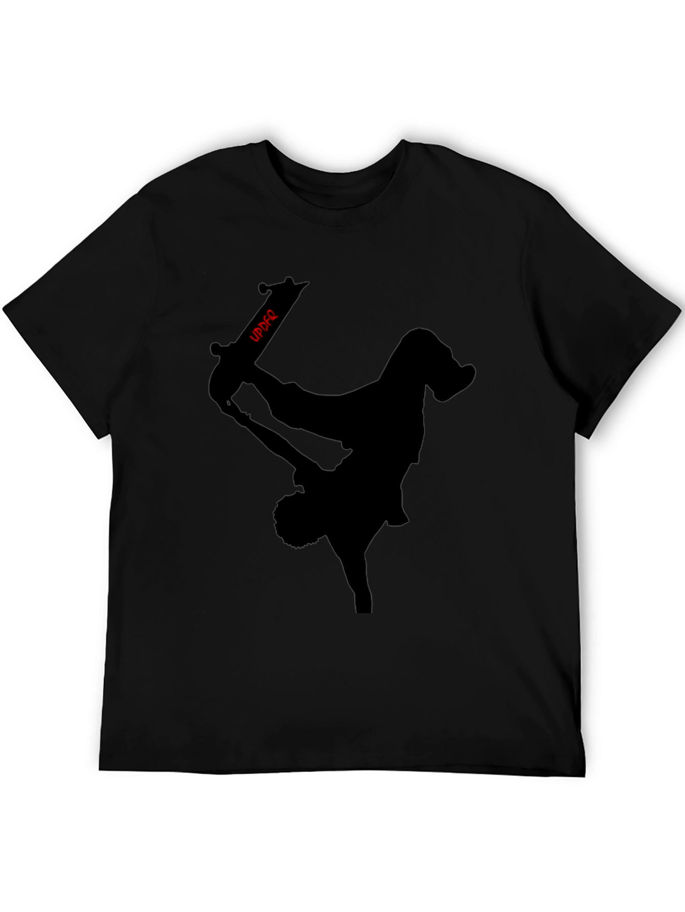 Skateboarder Silhouette Graphic Black Tee