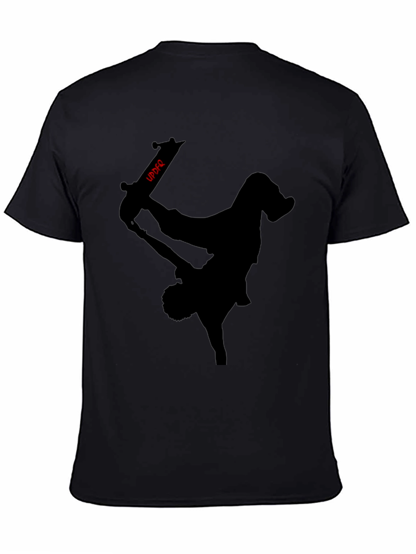Skateboarder Silhouette Graphic Black Tee