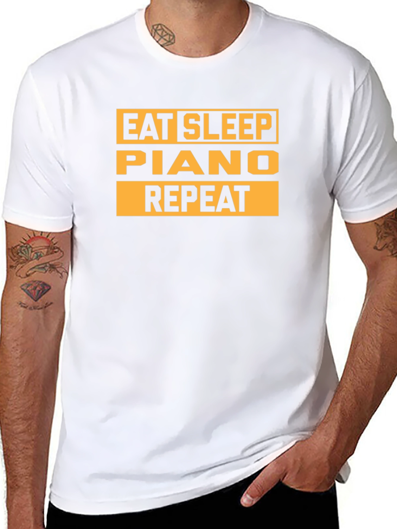 Eat Sleep Piano Repeat T-Shirt - Musicians Tee