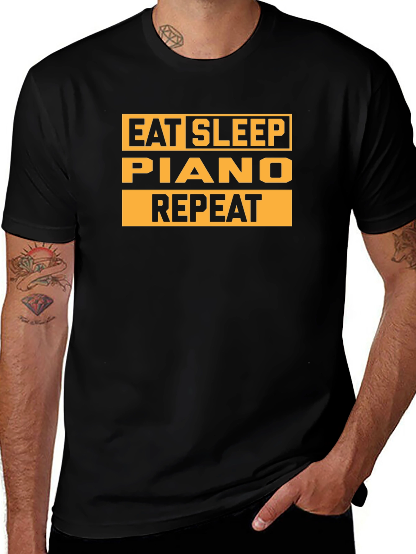 Eat Sleep Piano Repeat T-Shirt - Musicians Tee