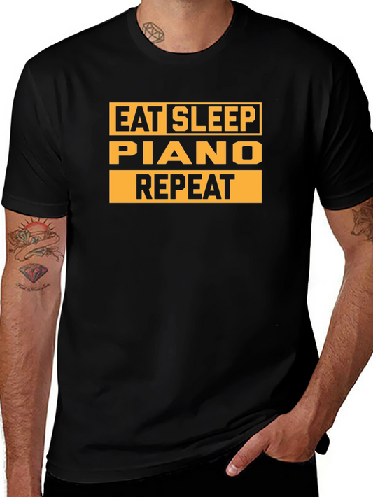 Eat Sleep Piano Repeat T-Shirt - Musicians Tee